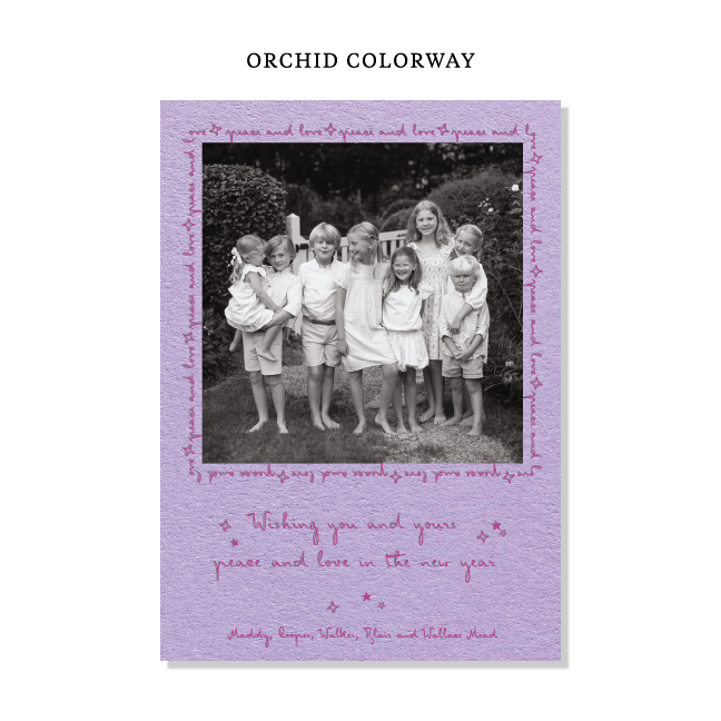 Blythe Letterpress Holiday Card, Large (Colored Paper)