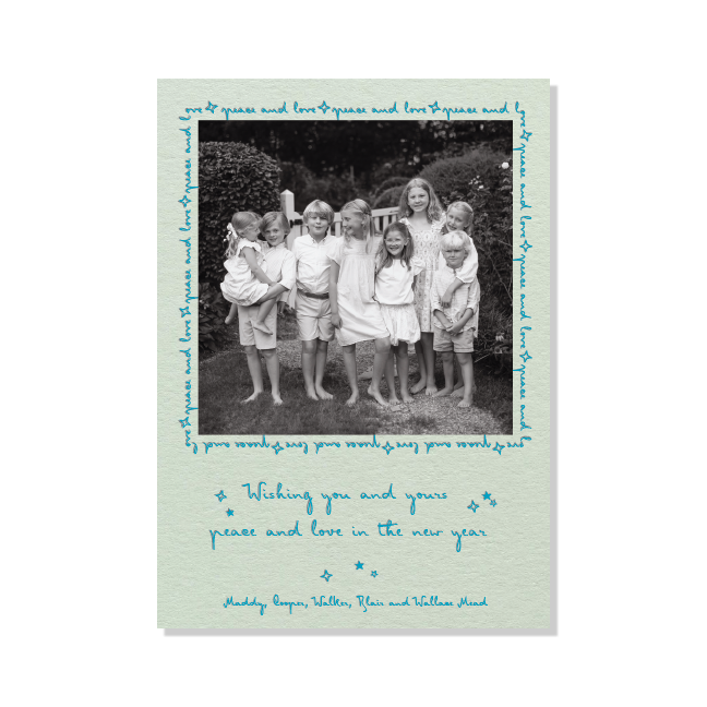 Blythe Letterpress Holiday Card, Large (Colored Paper)