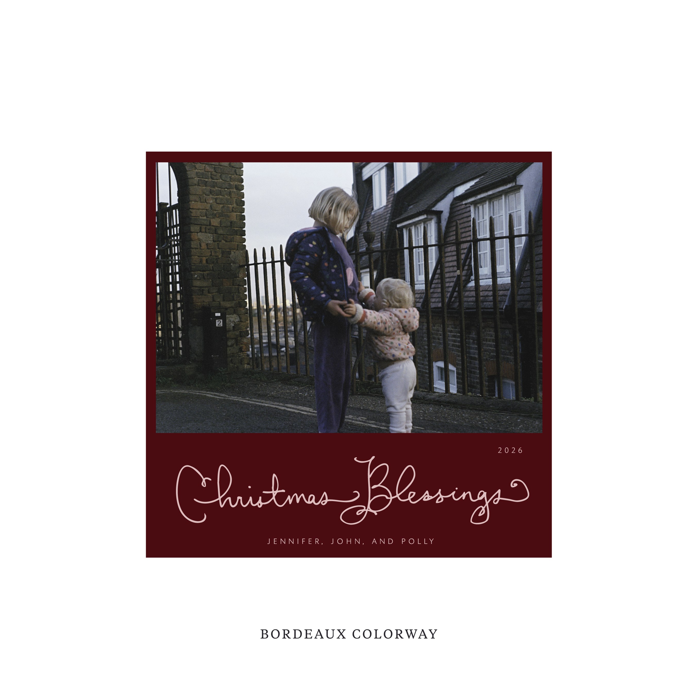 Brantley Classic Flat Print Holiday Card, Square