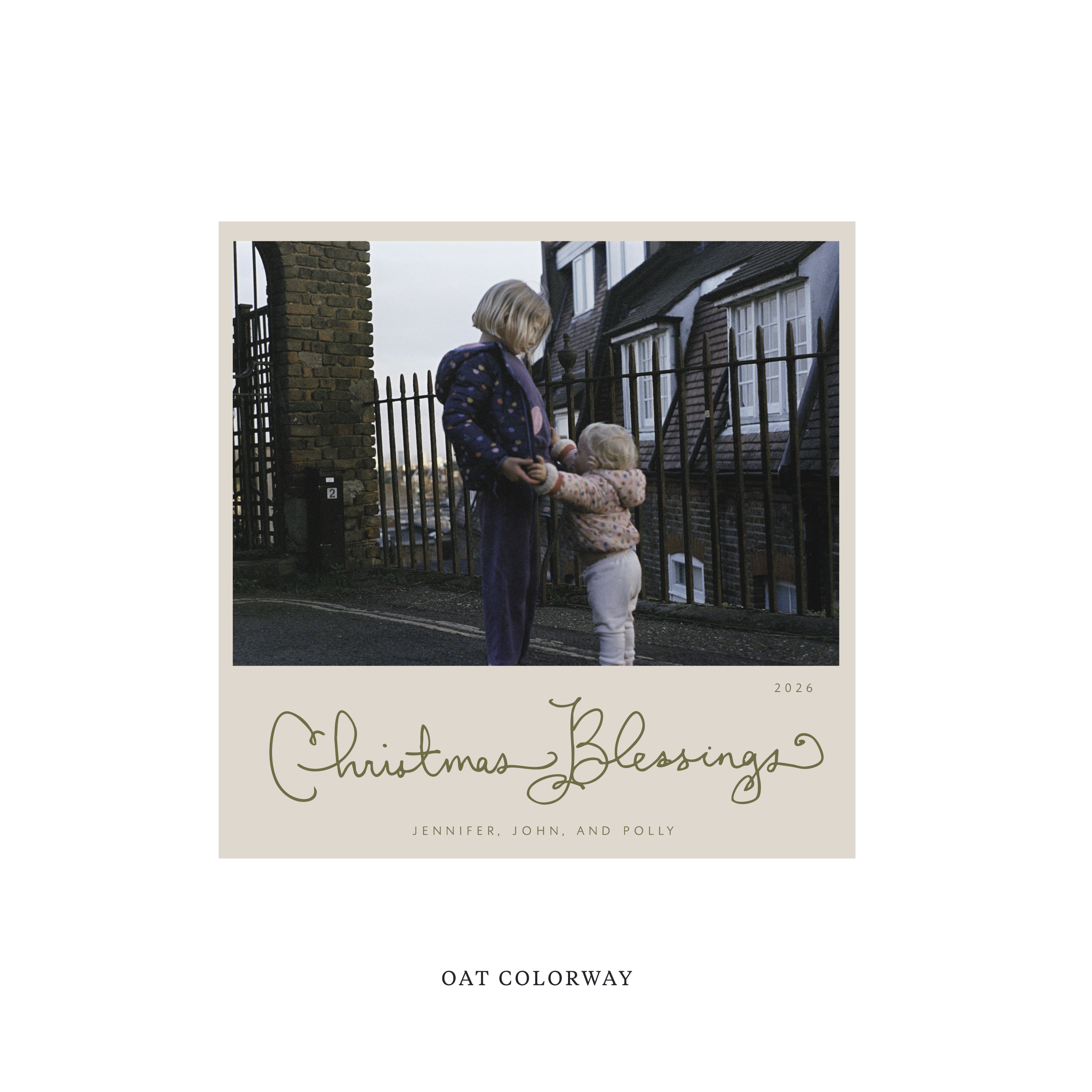 Brantley Classic Flat Print Holiday Card, Square