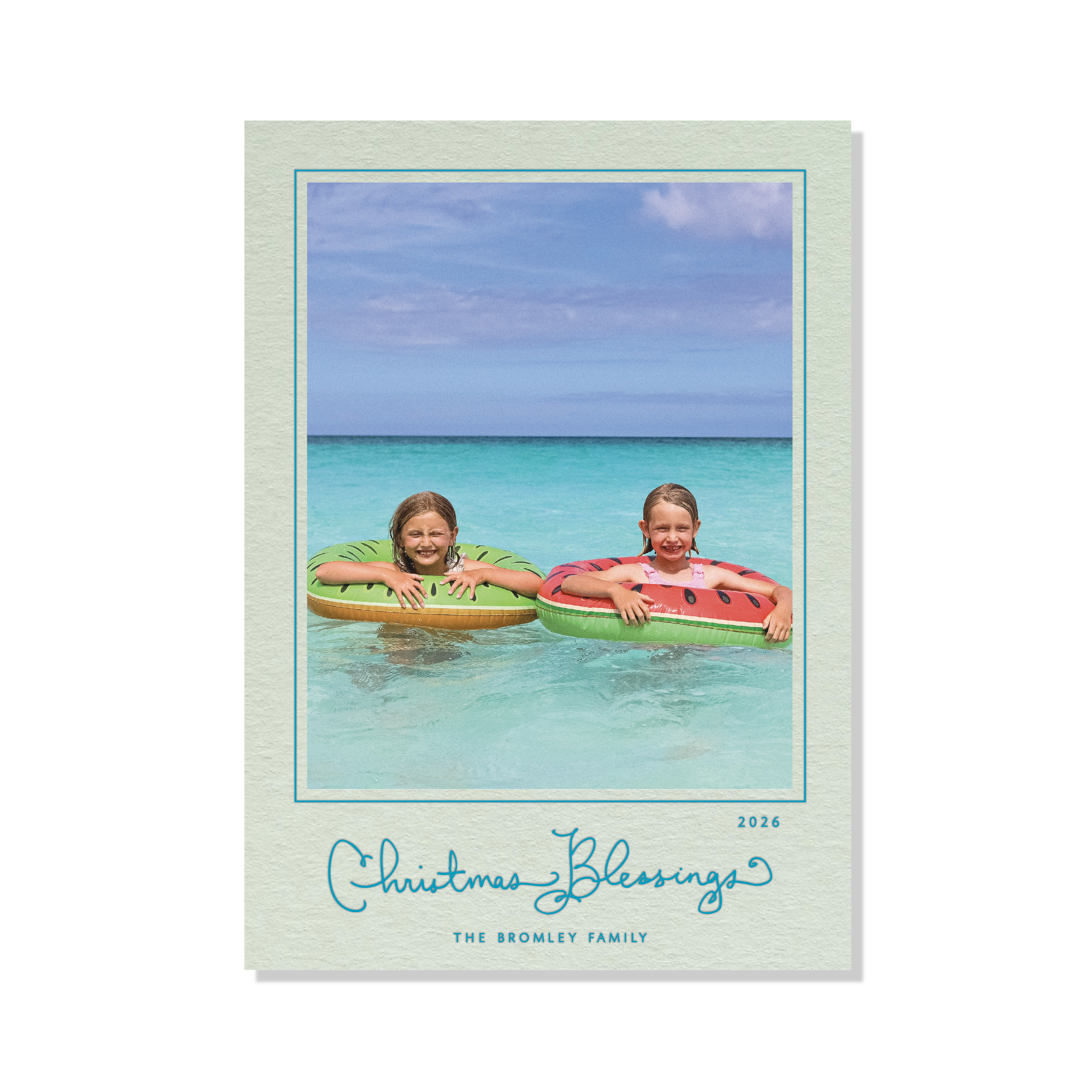 Brantley Letterpress Holiday Card, Large (Colored Paper)