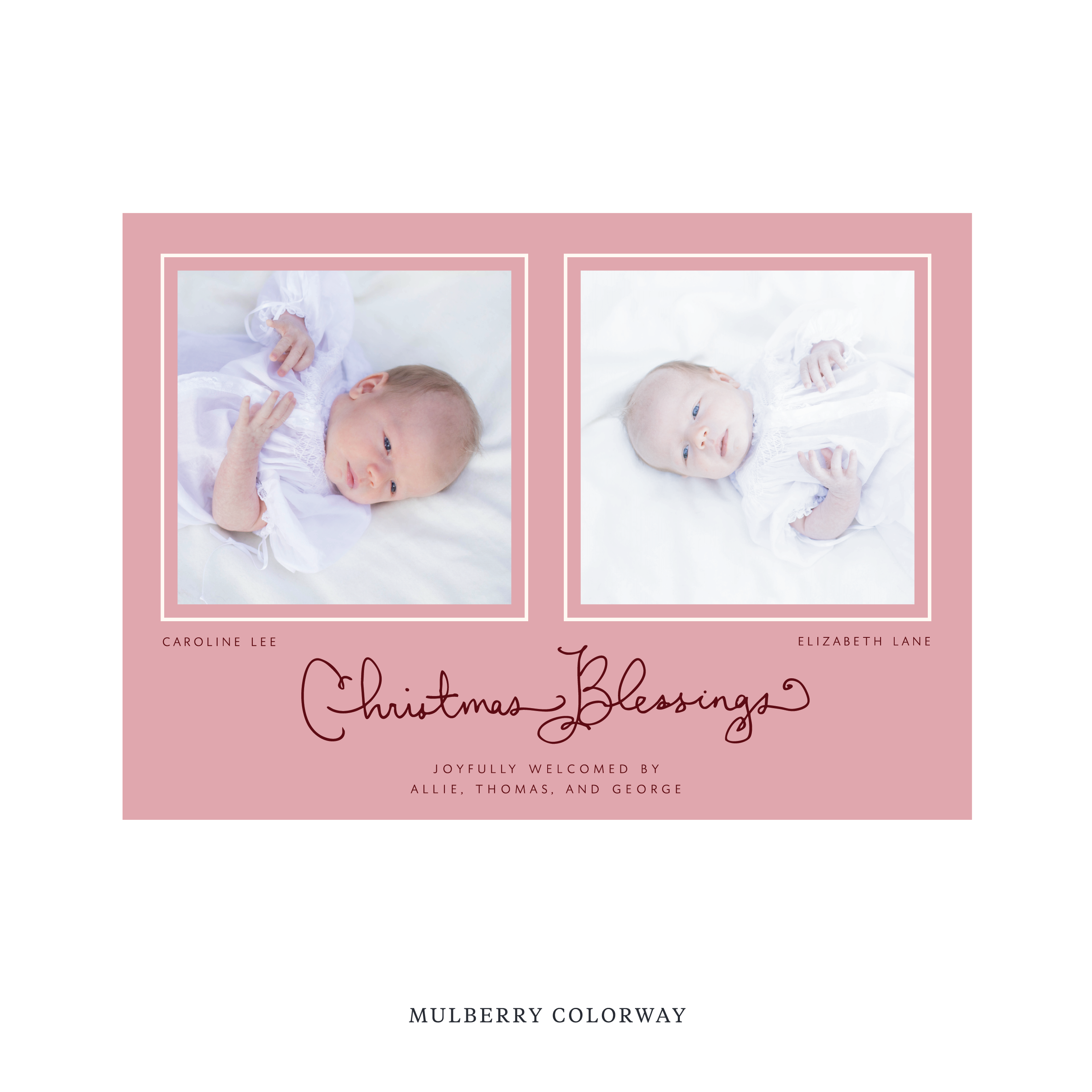 Brantley Birth Announcement Digital Photo Holiday Card, Large