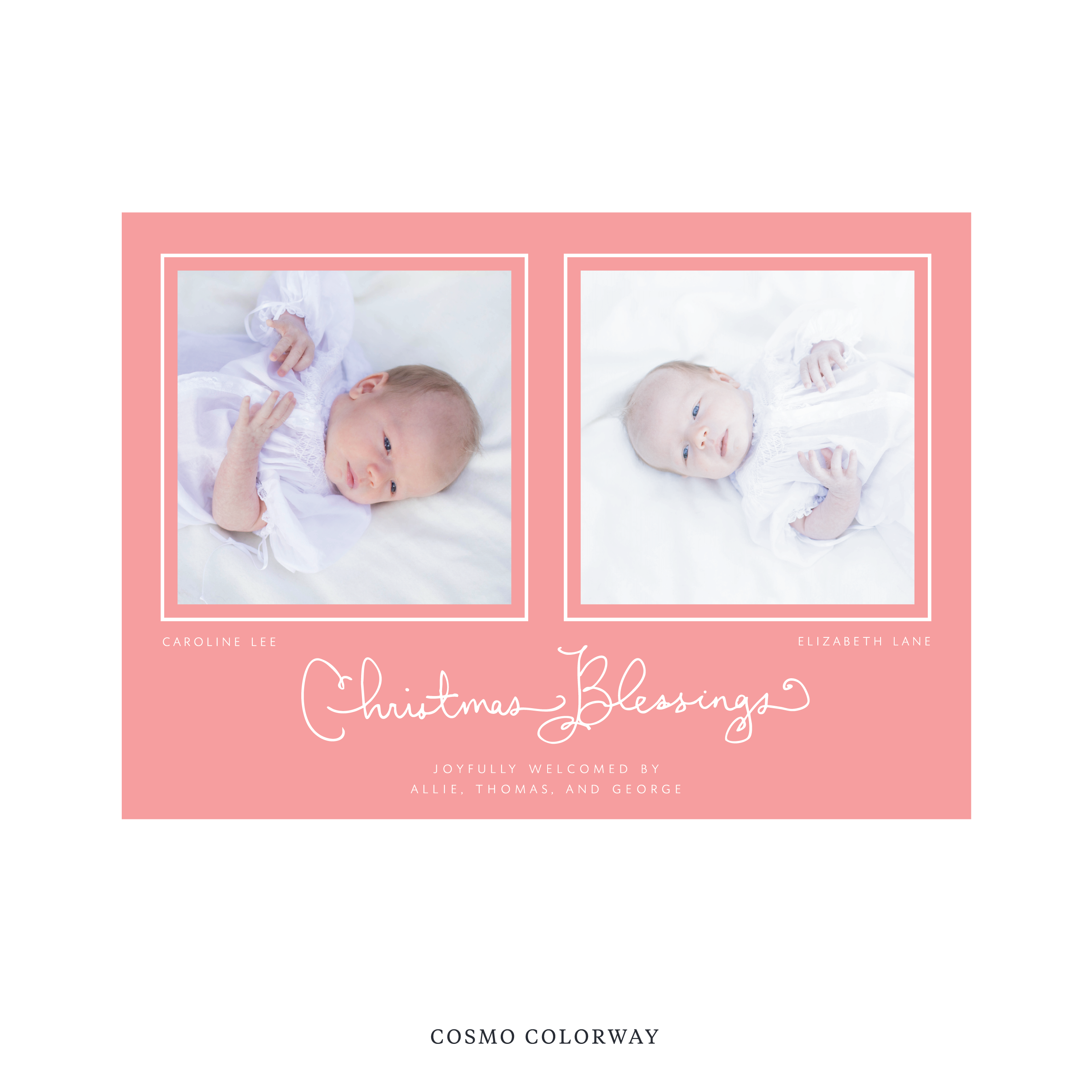 Brantley Birth Announcement Digital Photo Holiday Card, Large