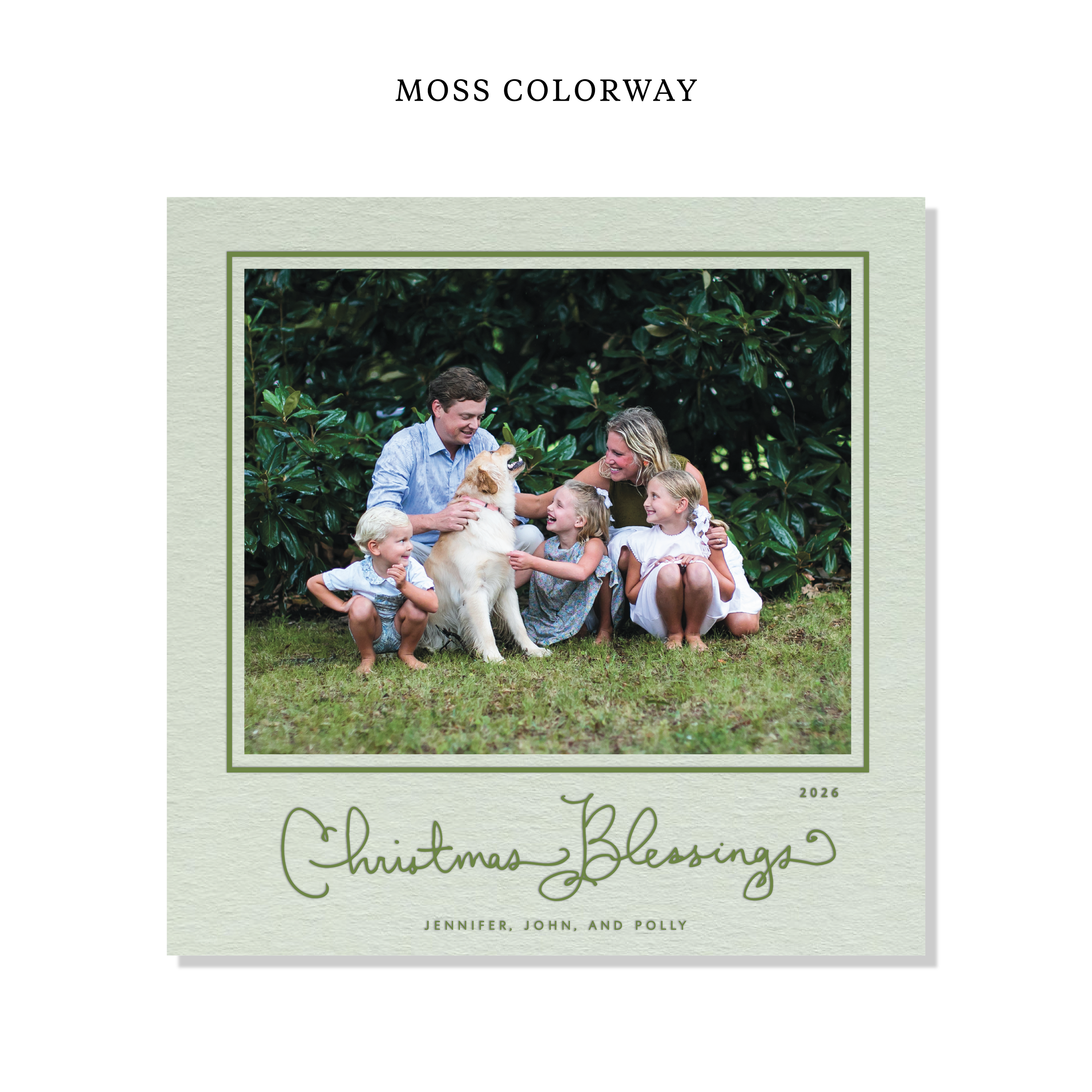 Brantley Letterpress Holiday Card, Large Square (Colored Paper)