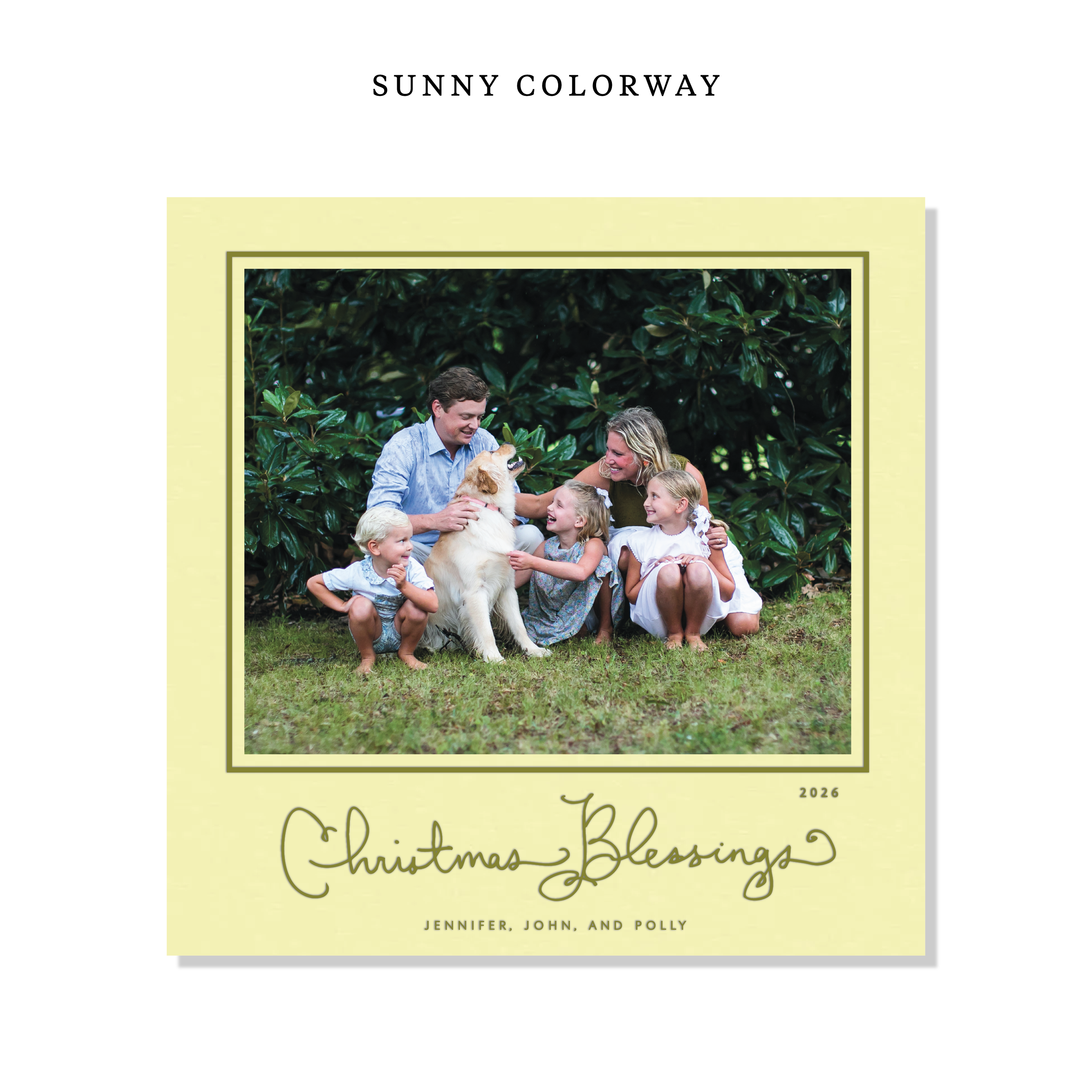 Brantley Letterpress Holiday Card, Large Square (Colored Paper)