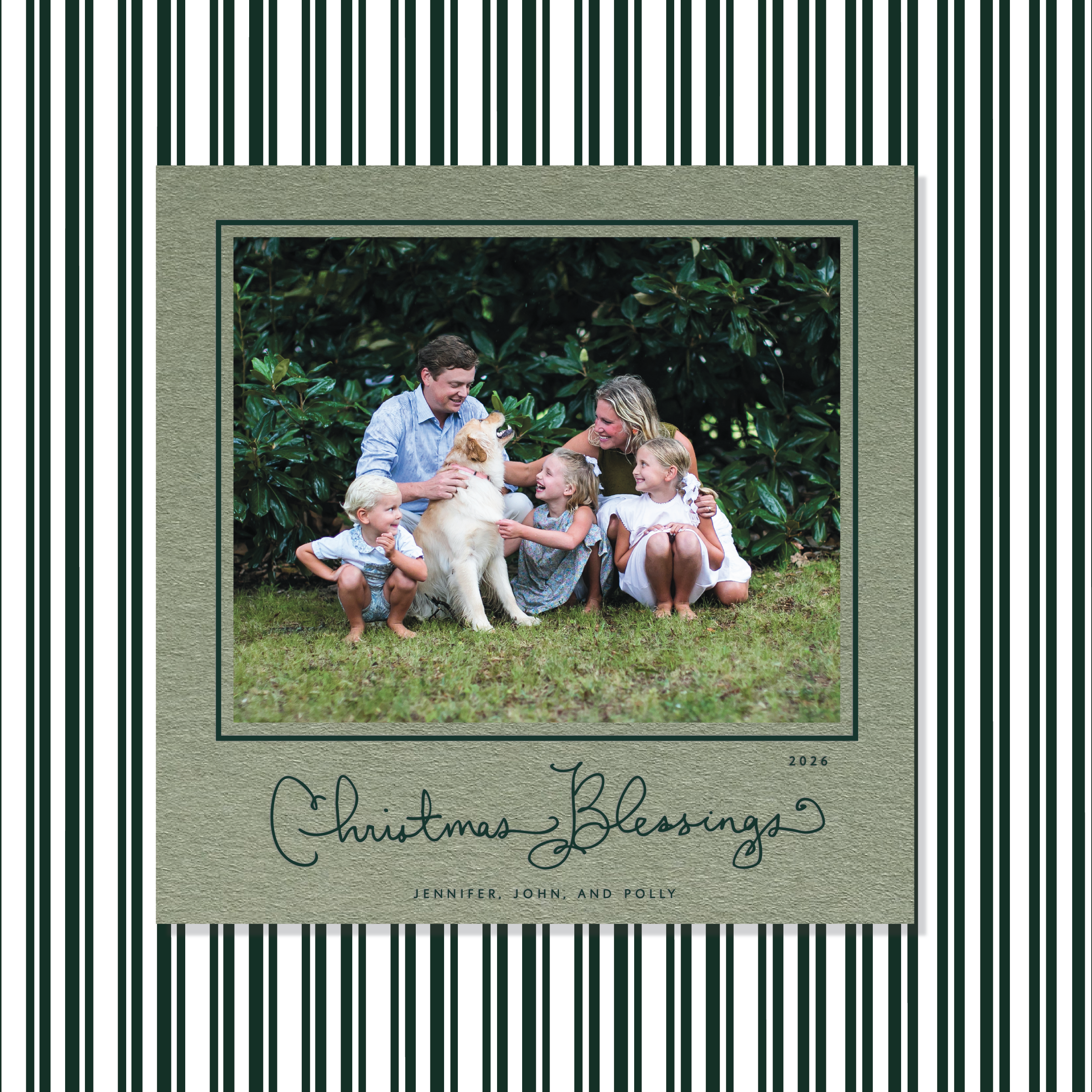 Brantley Letterpress Holiday Card, Large Square (Colored Paper)