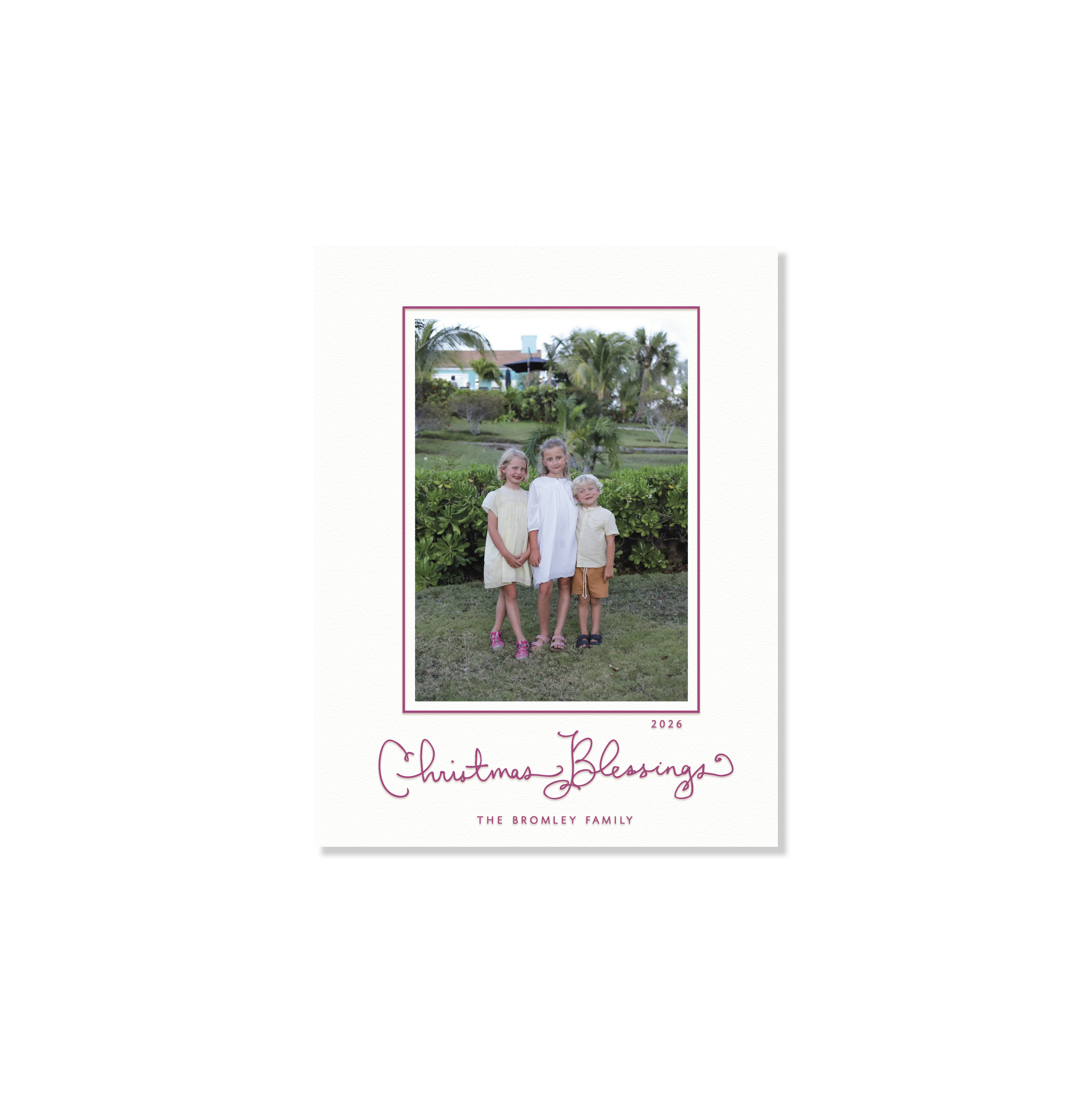 Brantley Letterpress Holiday Card, Small (White Paper)