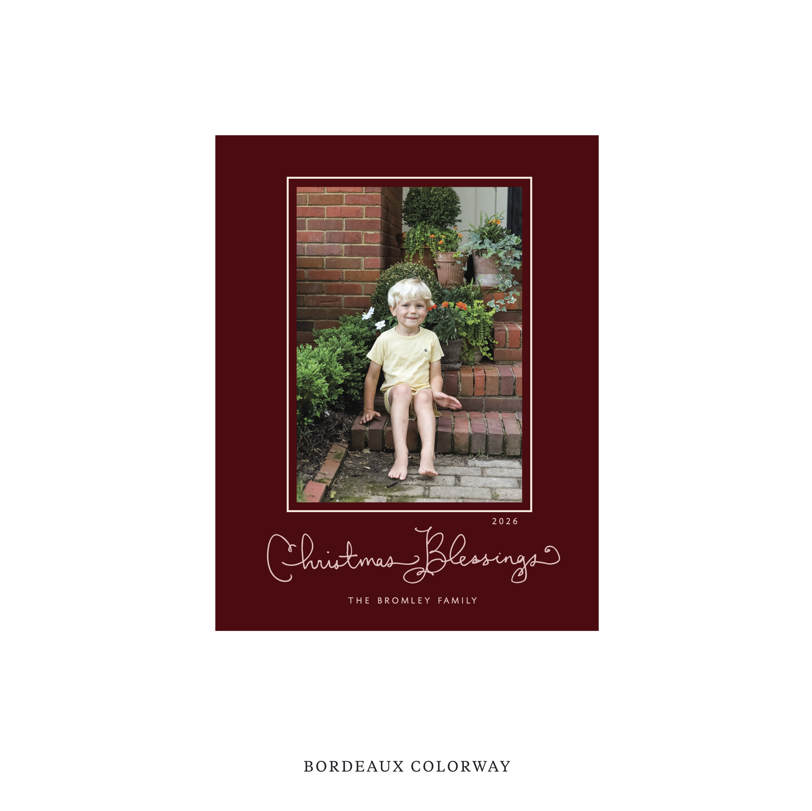 Brantley Classic Flat Print Holiday Card, Small