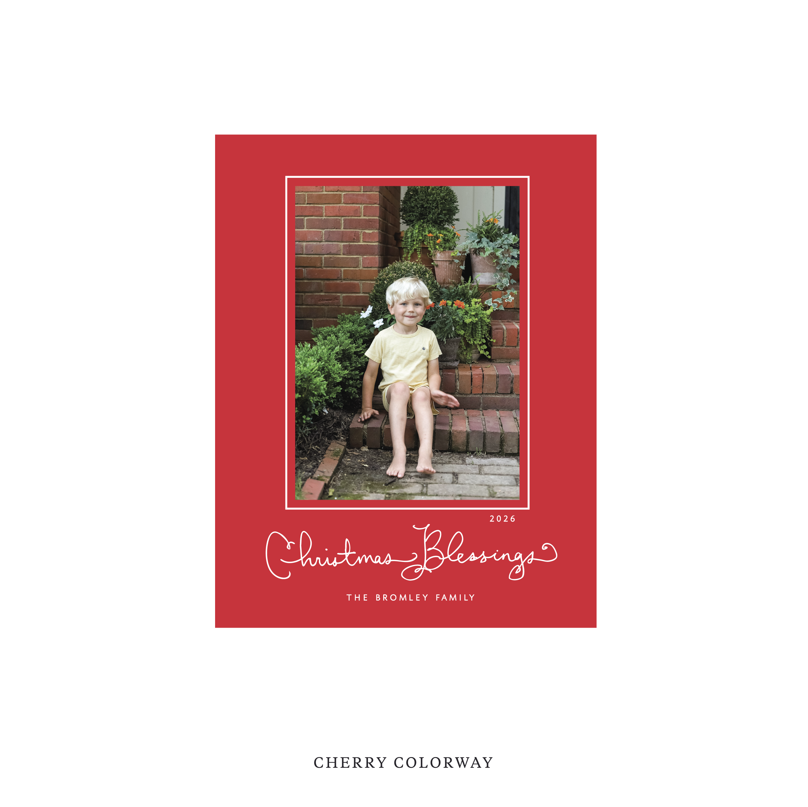 Brantley Classic Flat Print Holiday Card, Small