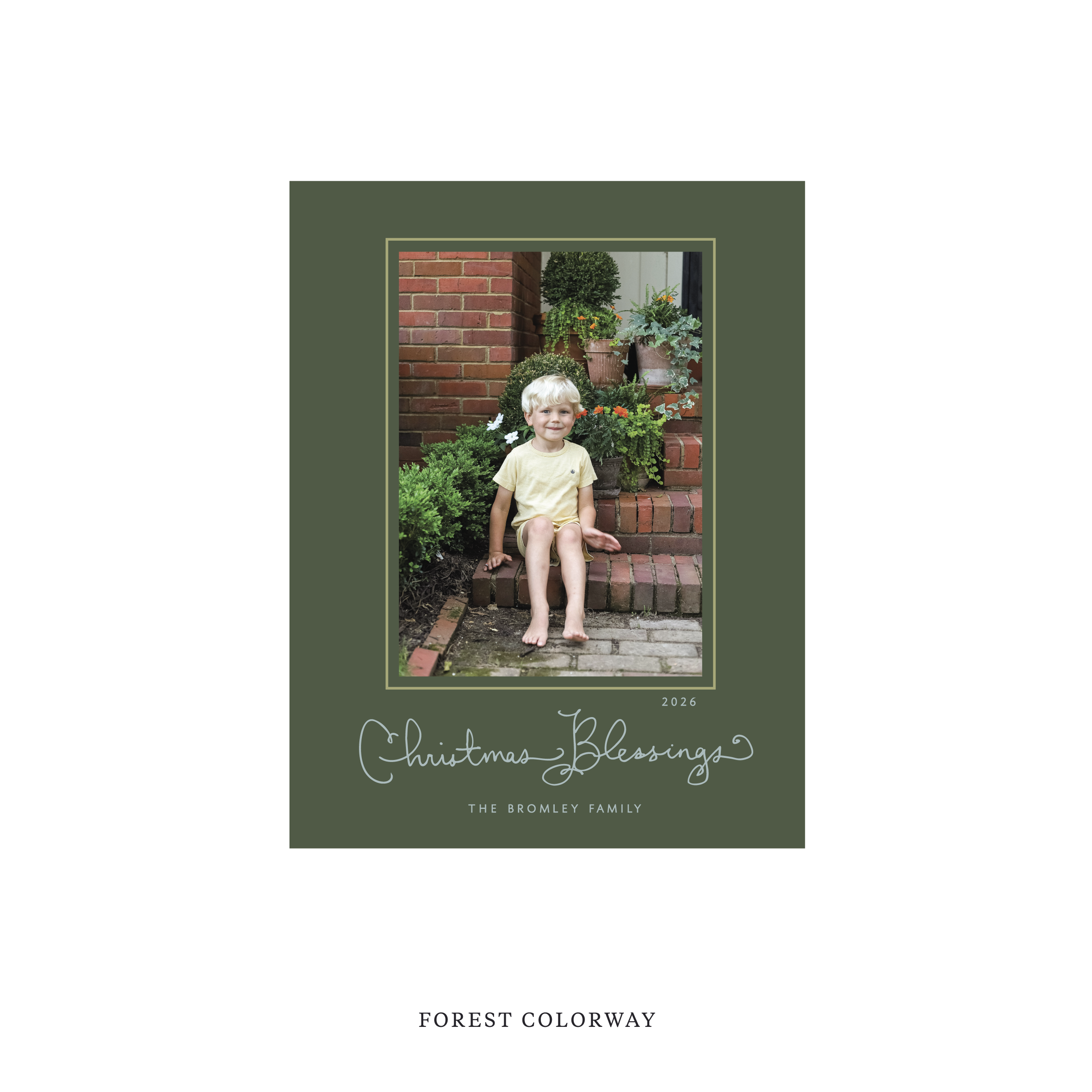 Brantley Classic Flat Print Holiday Card, Small