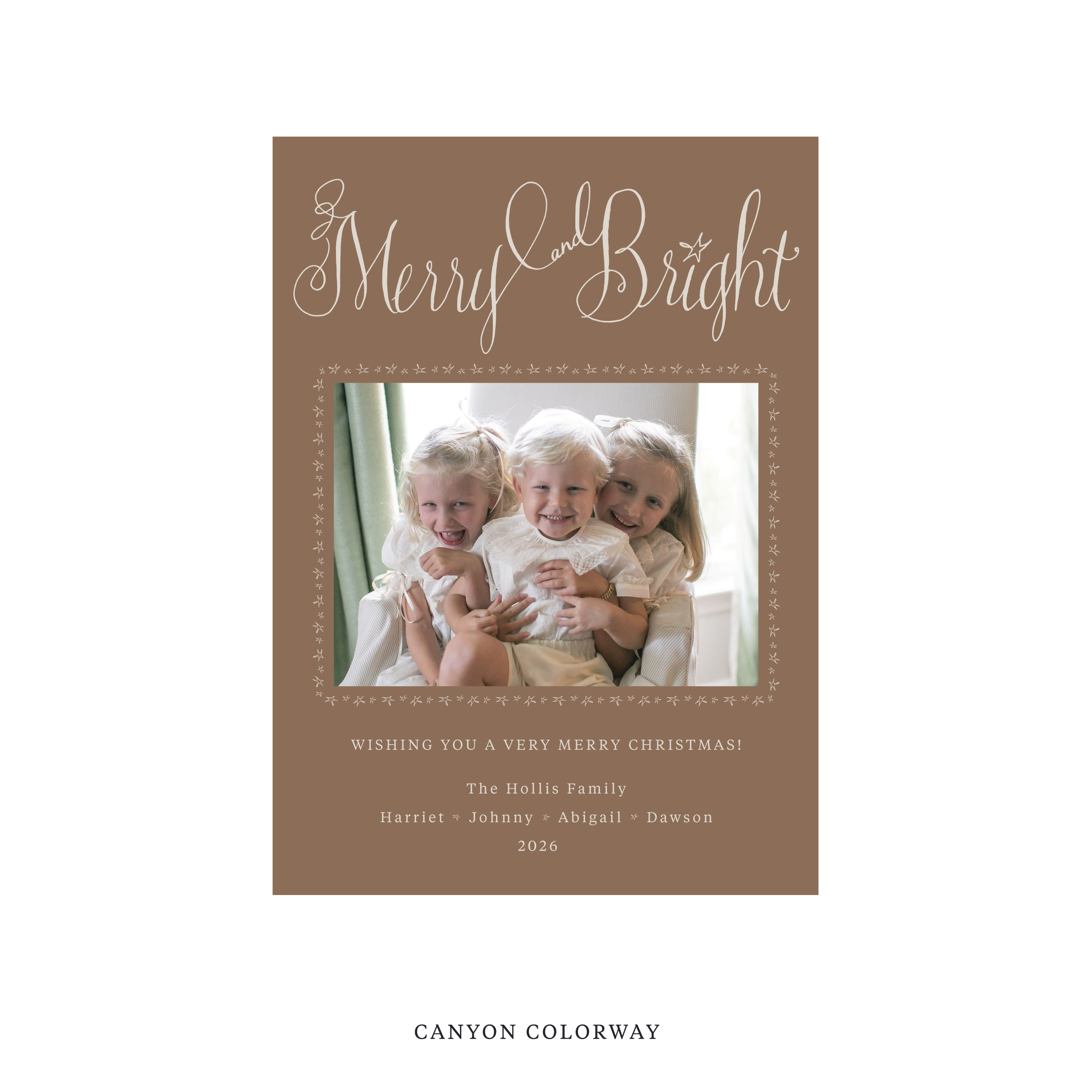 Caldwell Classic Flat Print Holiday Card, Medium