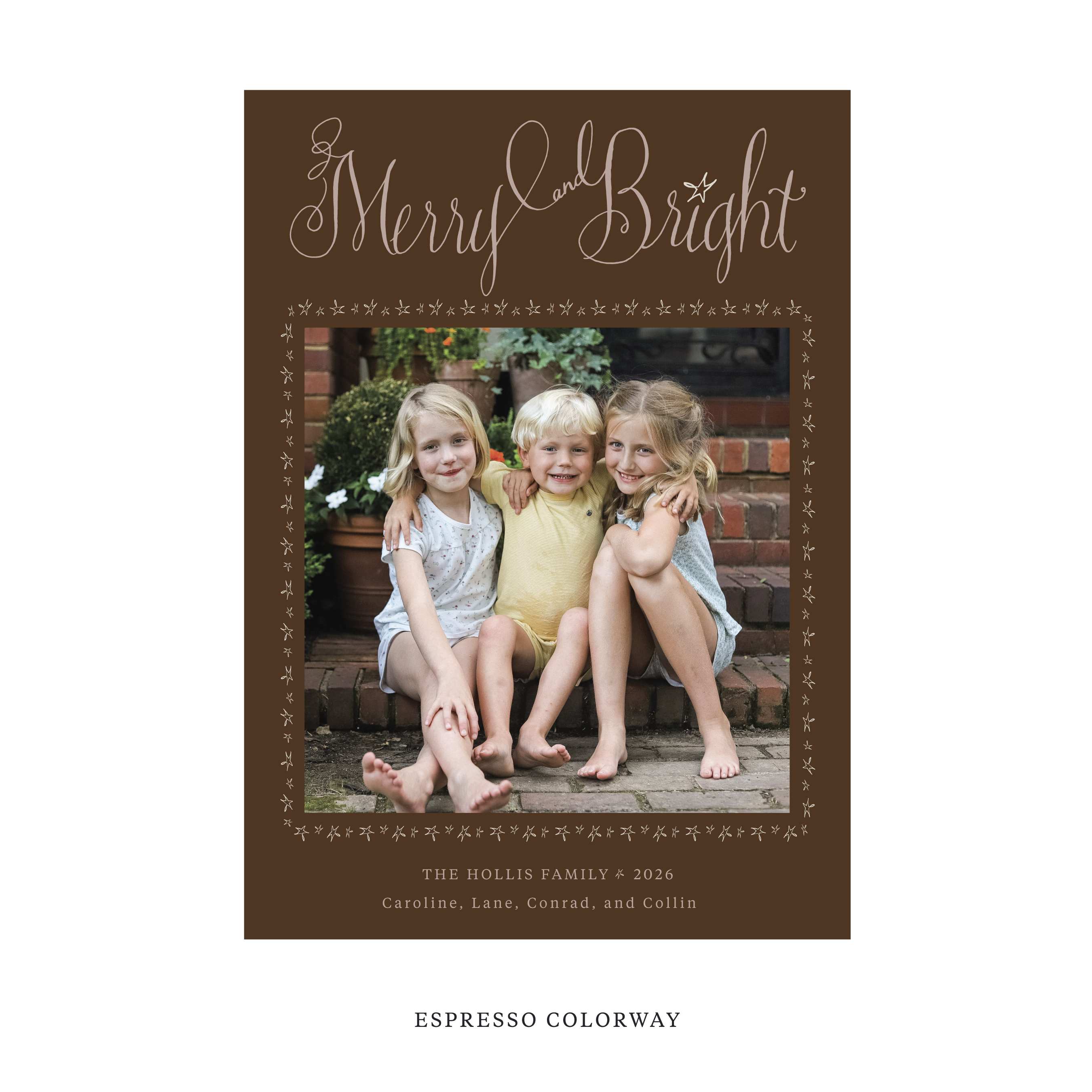 Caldwell Classic Flat Print Holiday Card, Large
