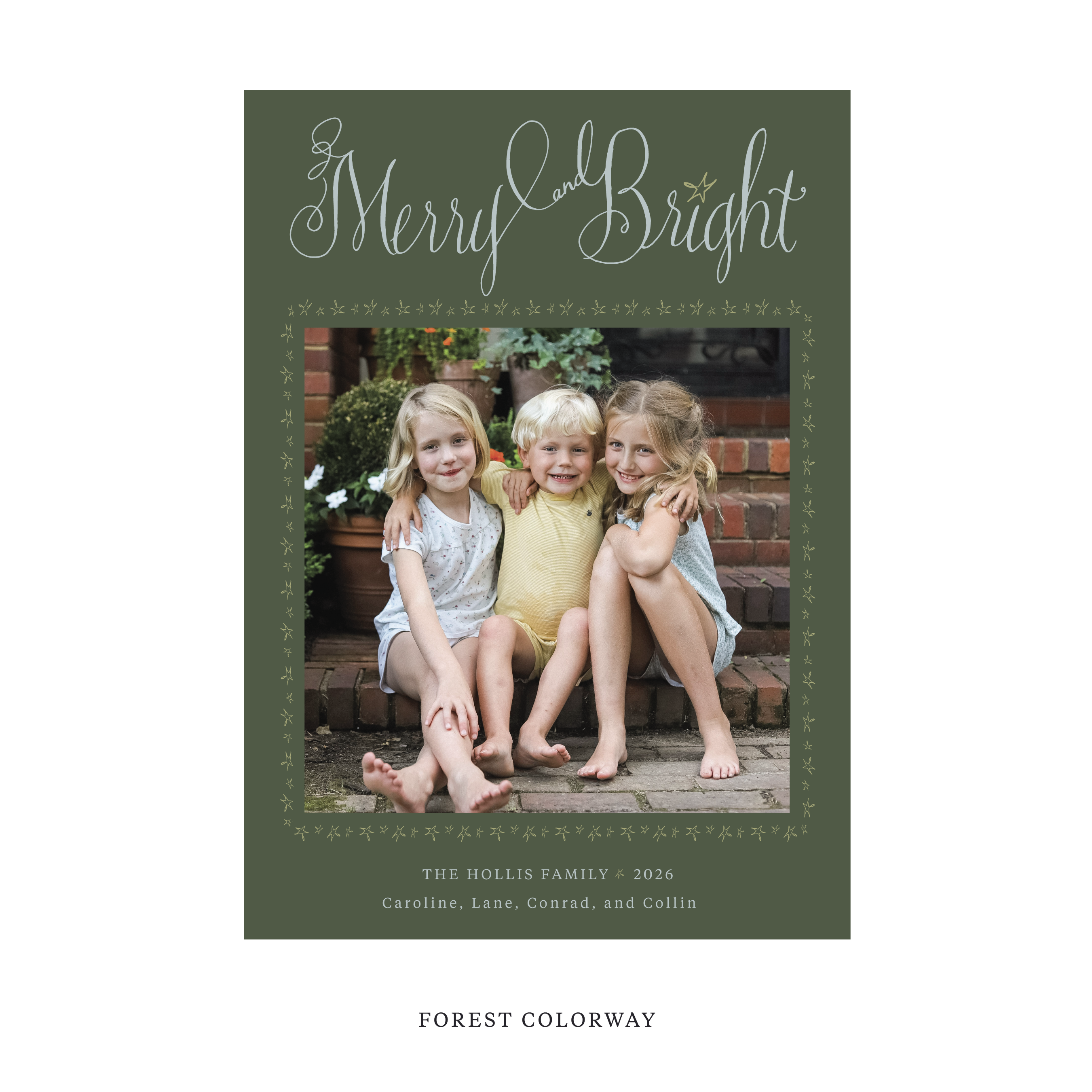 Caldwell Classic Flat Print Holiday Card, Large