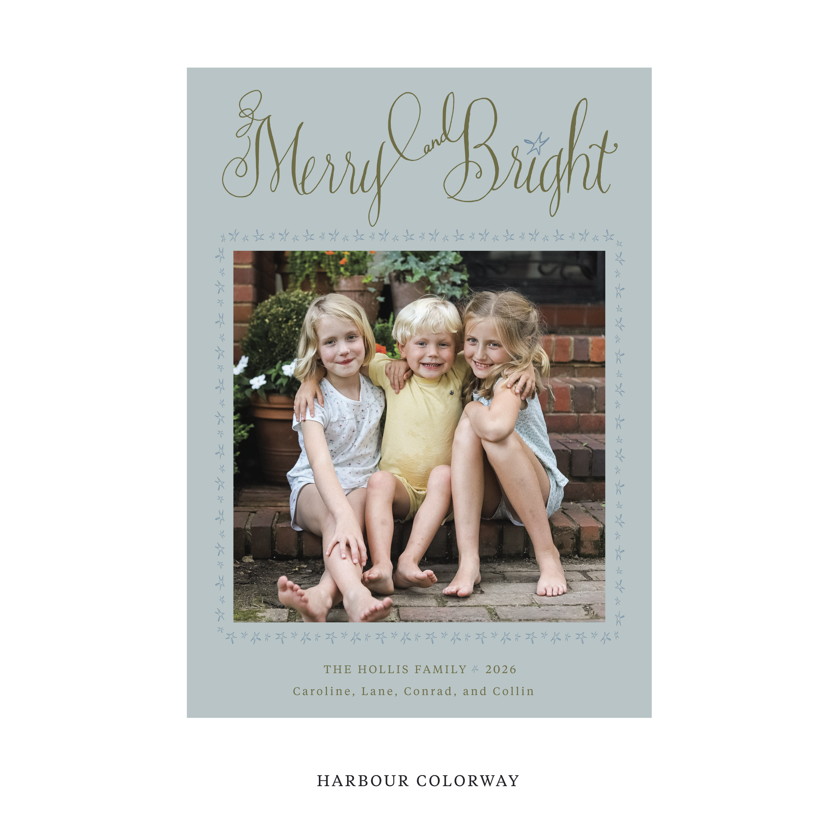 Caldwell Classic Flat Print Holiday Card, Large
