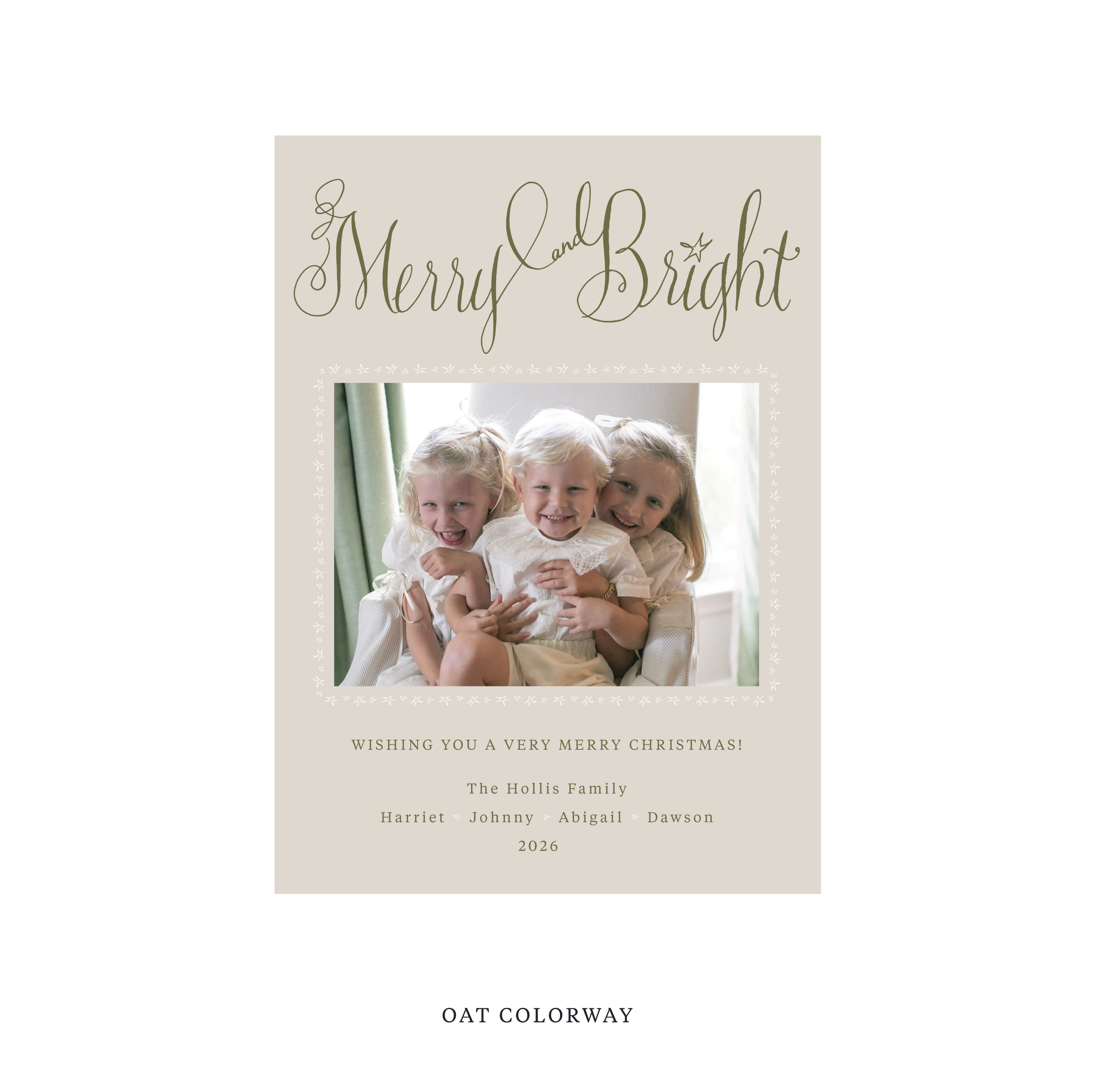 Caldwell Classic Flat Print Holiday Card, Medium