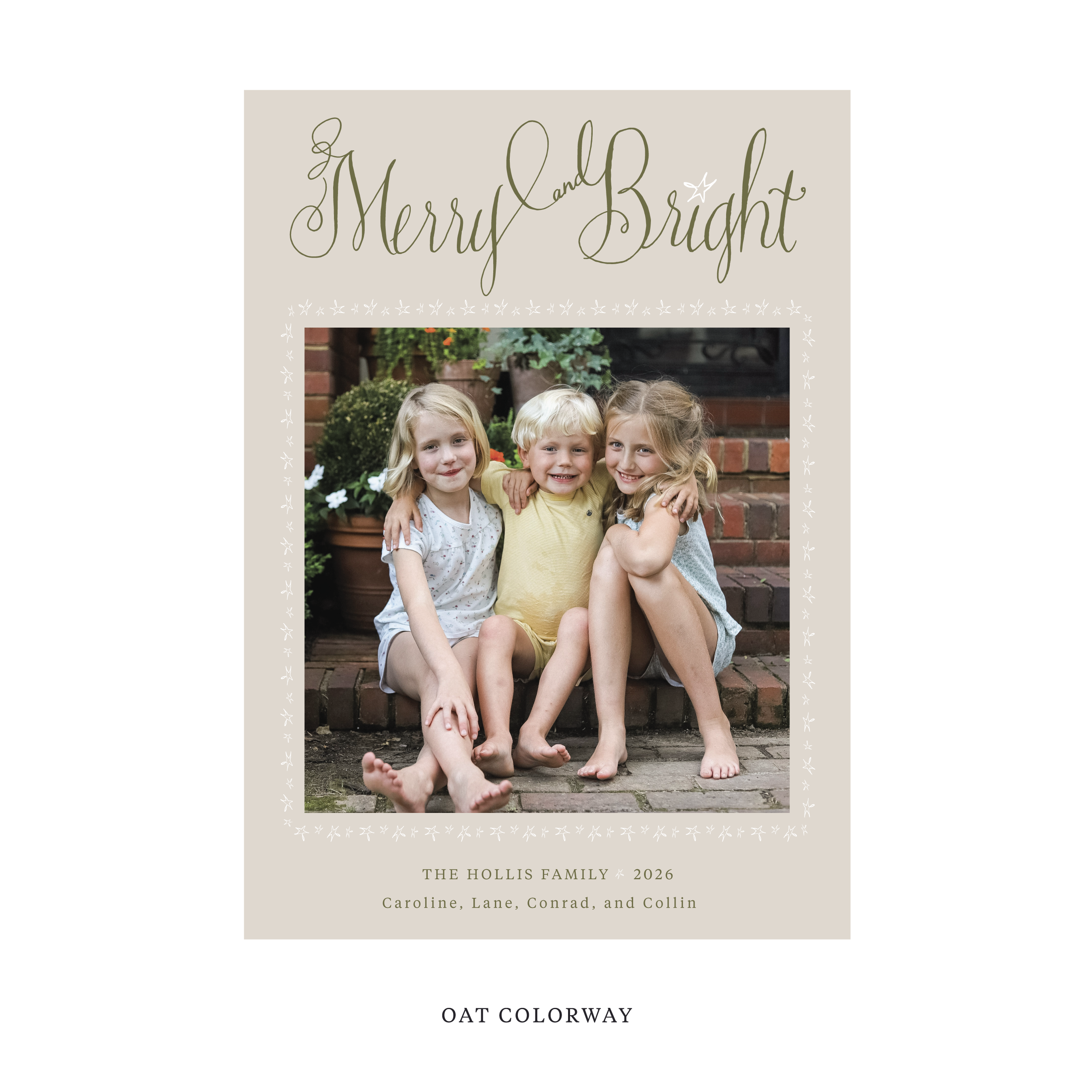 Caldwell Classic Flat Print Holiday Card, Large