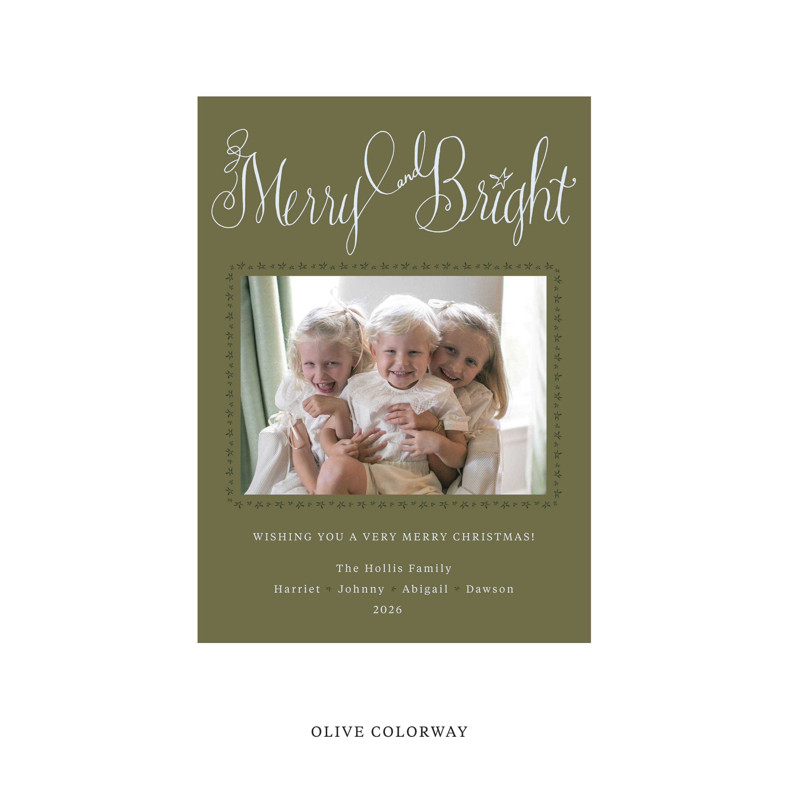 Caldwell Classic Flat Print Holiday Card, Medium