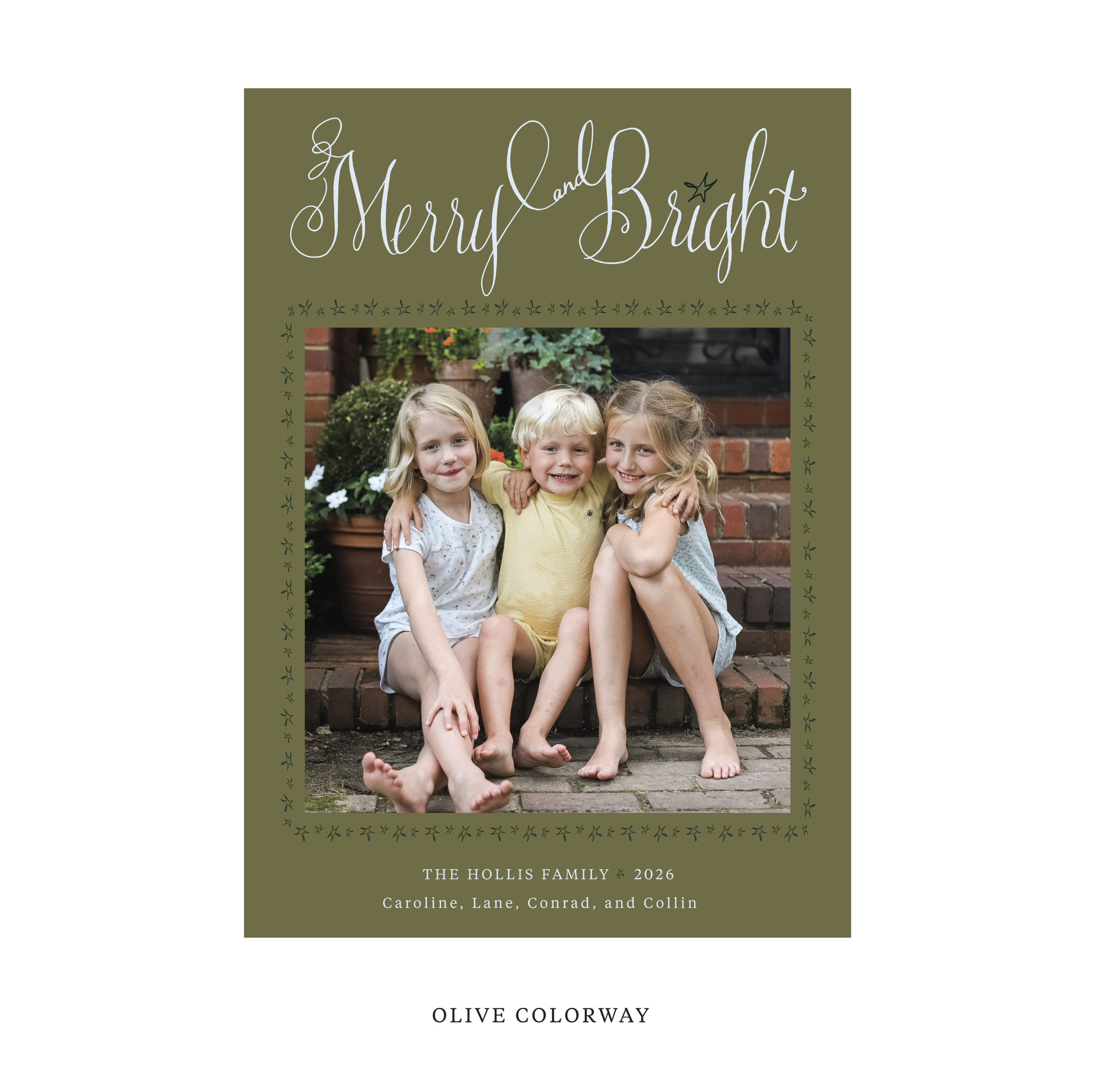 Caldwell Classic Flat Print Holiday Card, Large