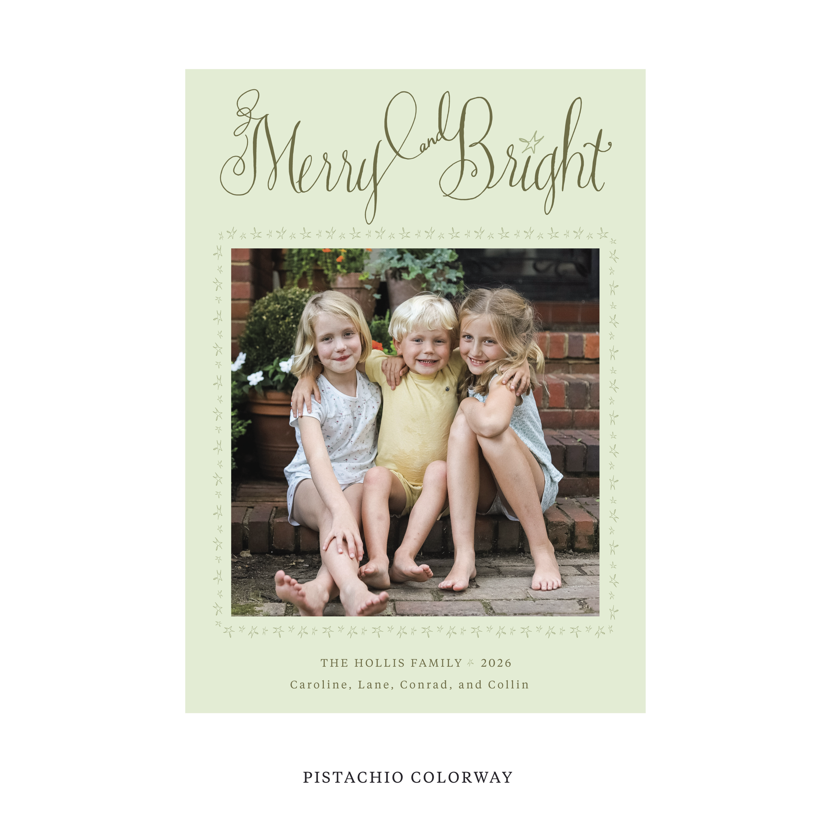 Caldwell Classic Flat Print Holiday Card, Large