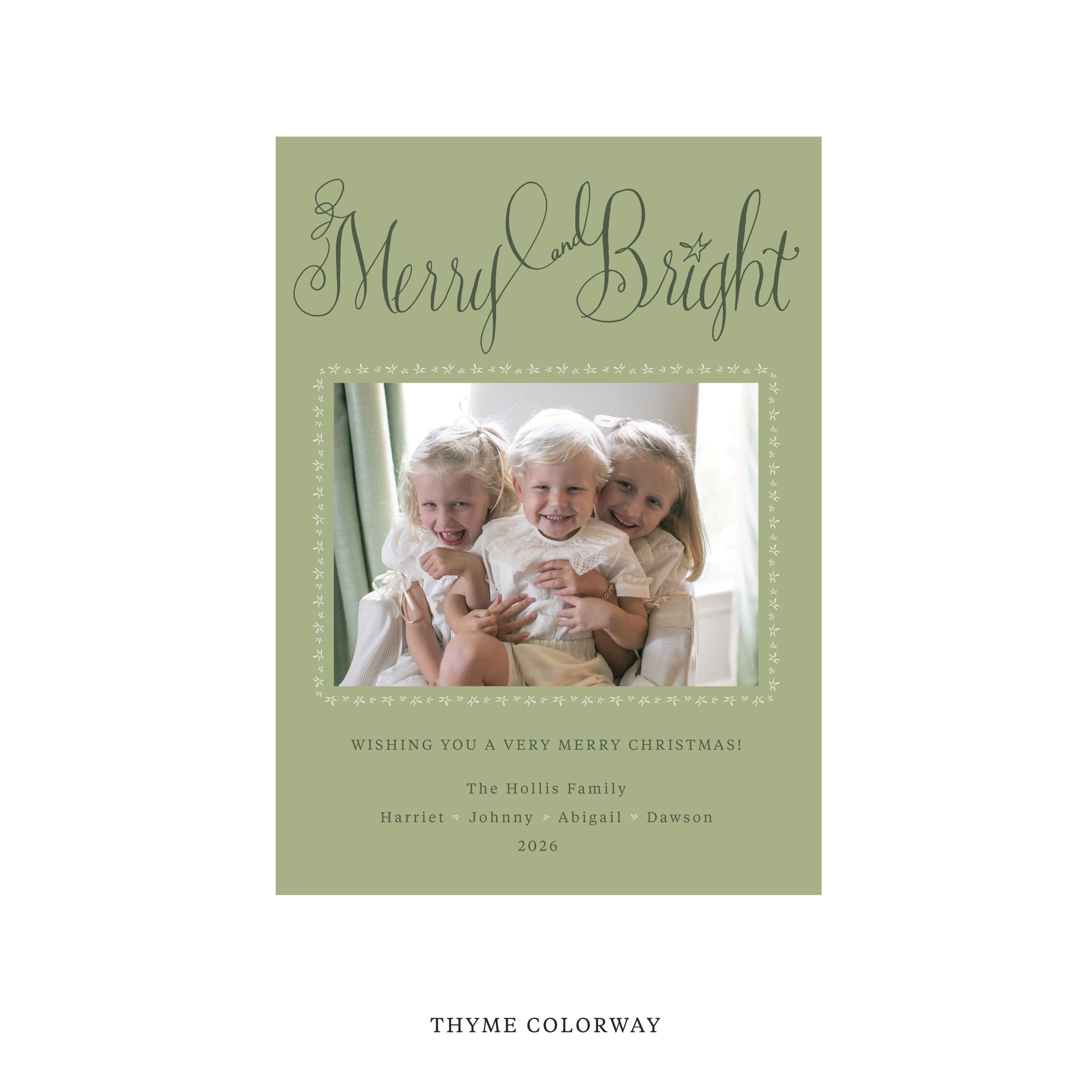 Caldwell Classic Flat Print Holiday Card, Medium