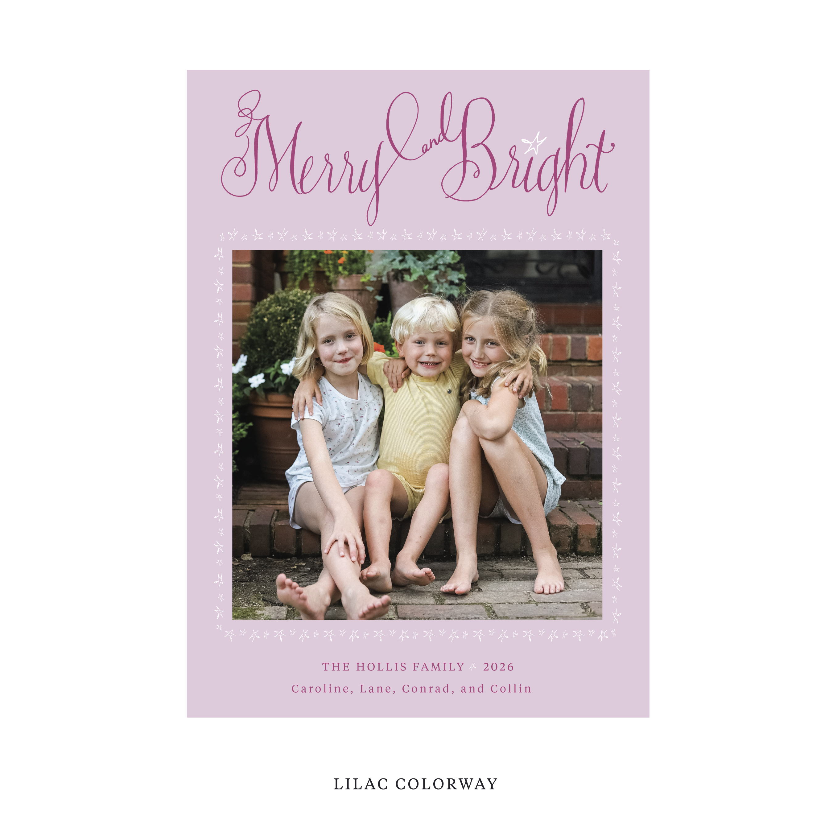 Caldwell Classic Flat Print Holiday Card, Large