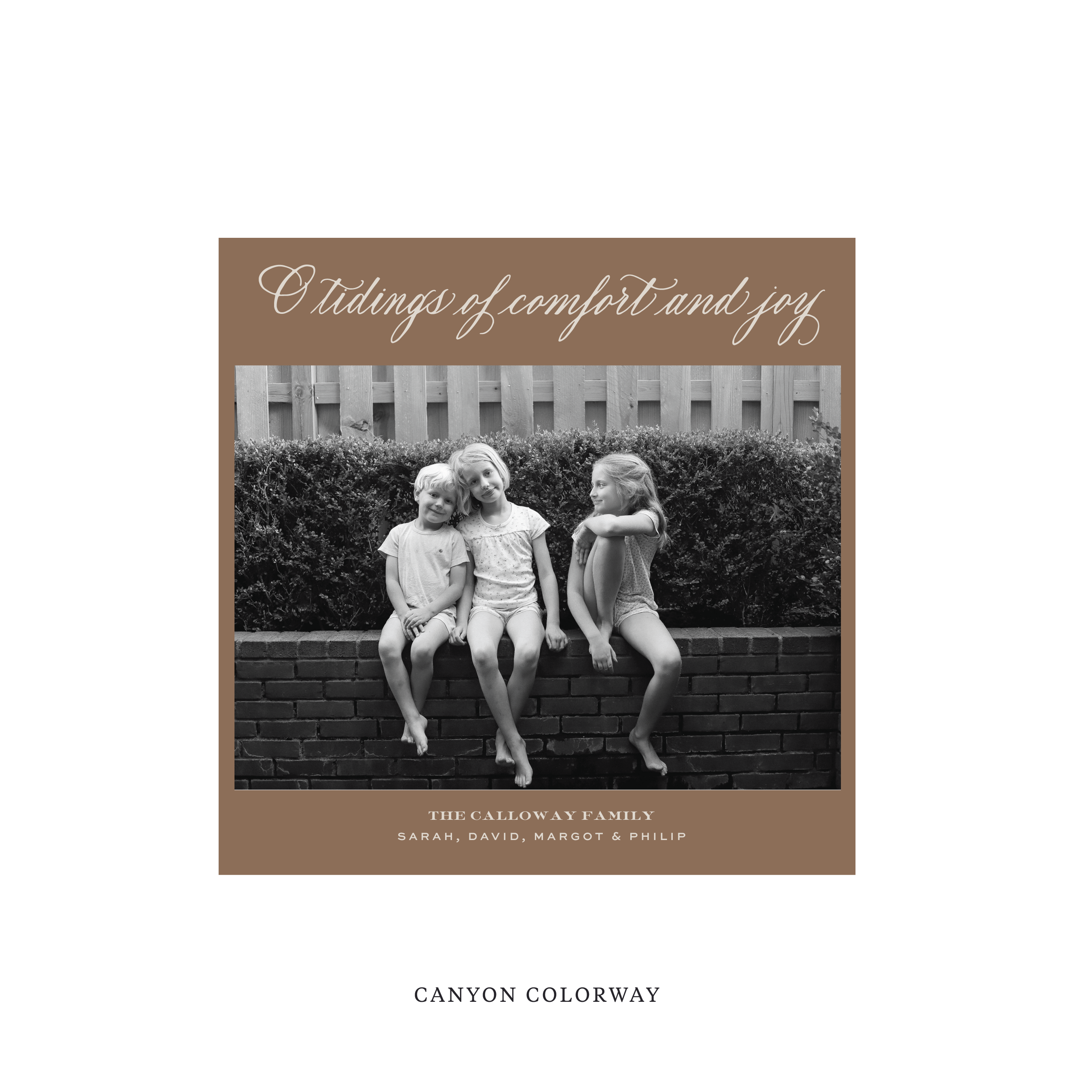 Calloway Flat Print Holiday Card, Square