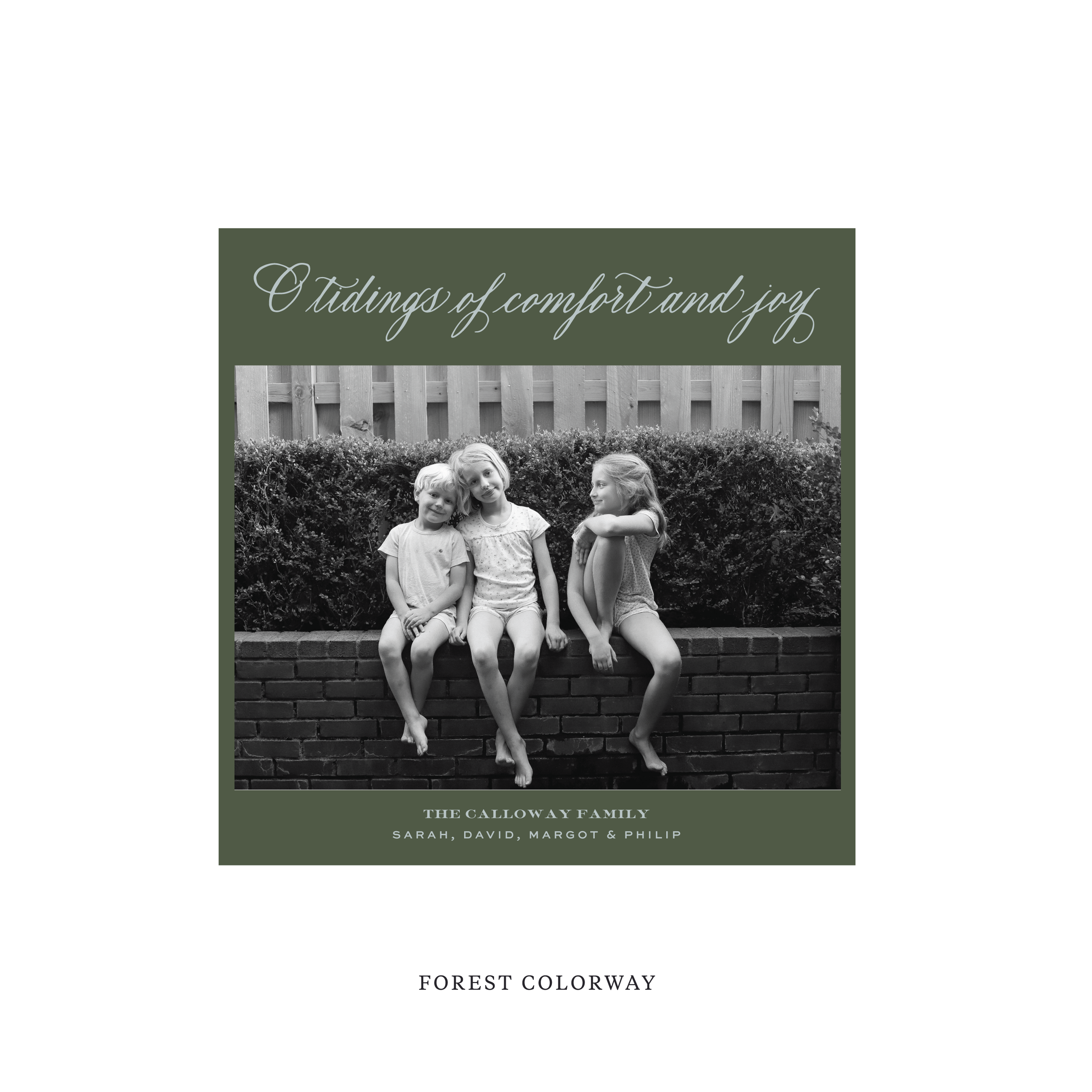Calloway Flat Print Holiday Card, Square
