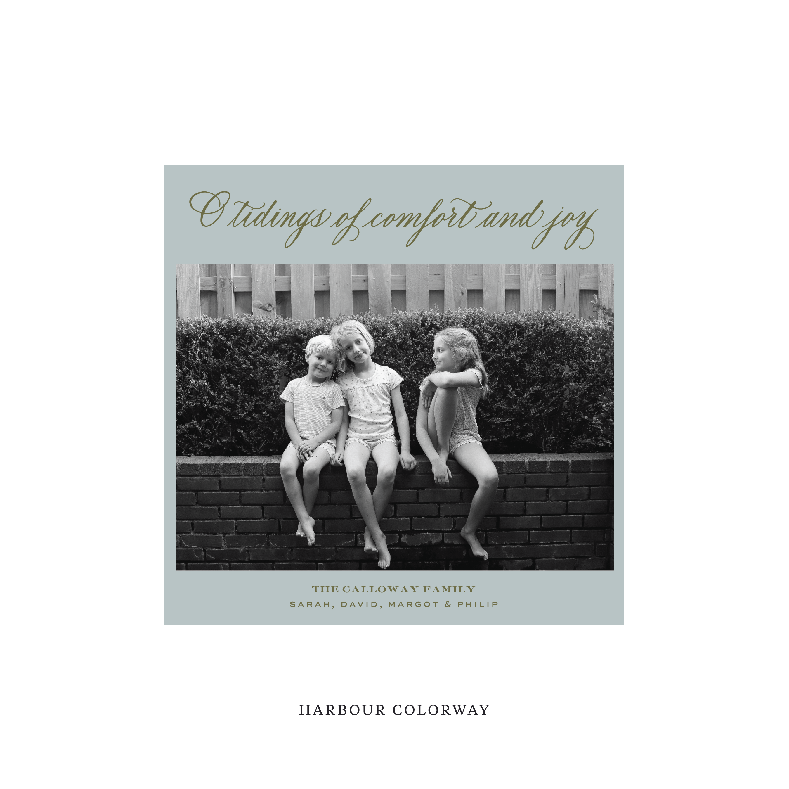 Calloway Flat Print Holiday Card, Square
