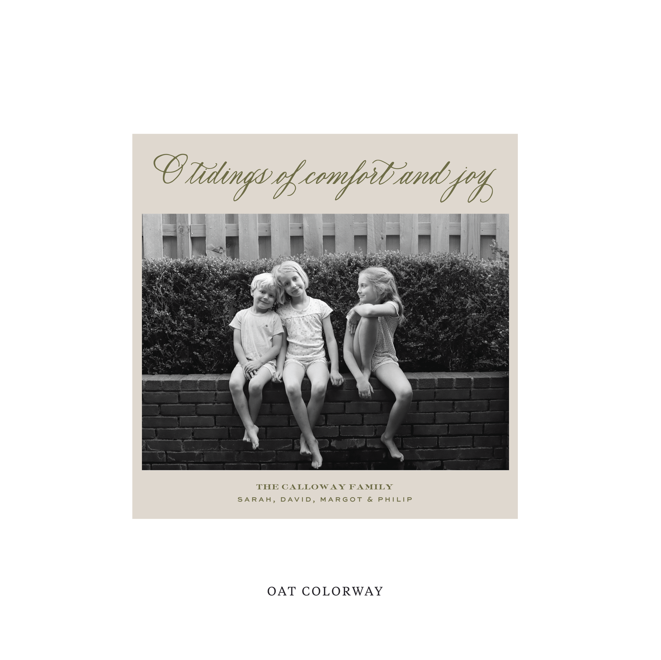 Calloway Flat Print Holiday Card, Square
