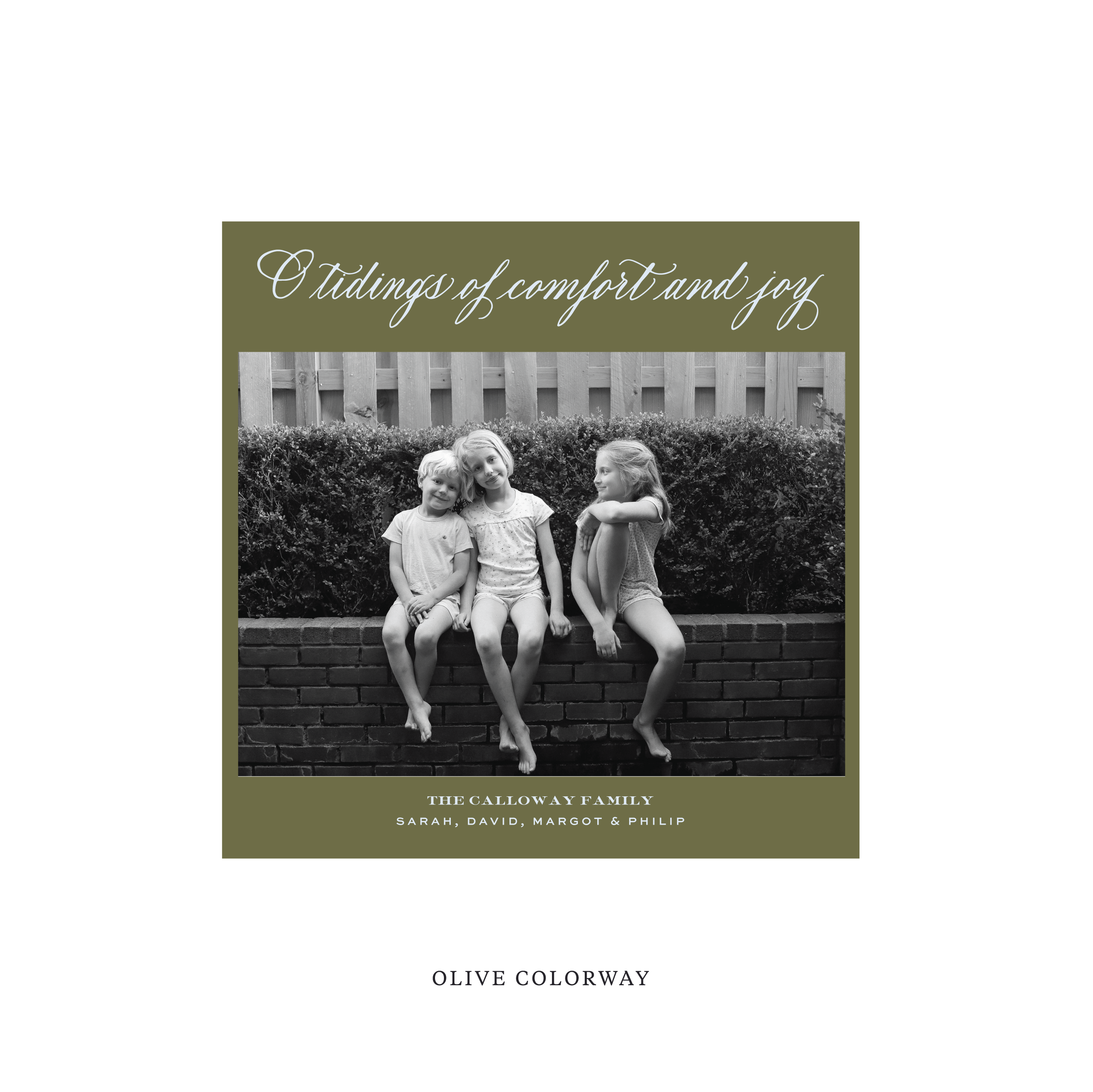 Calloway Flat Print Holiday Card, Square
