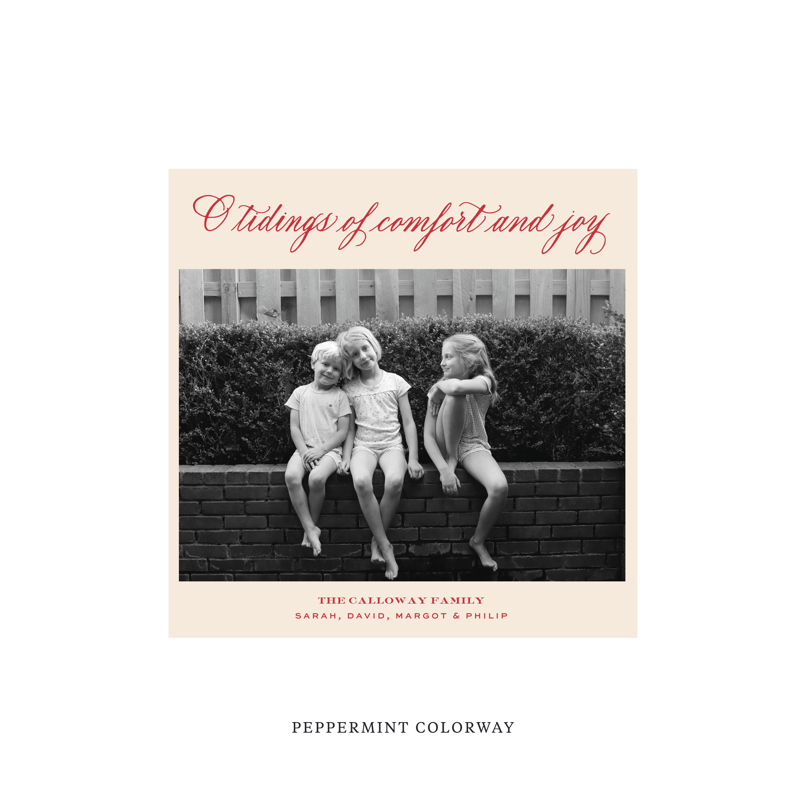 Calloway Flat Print Holiday Card, Square