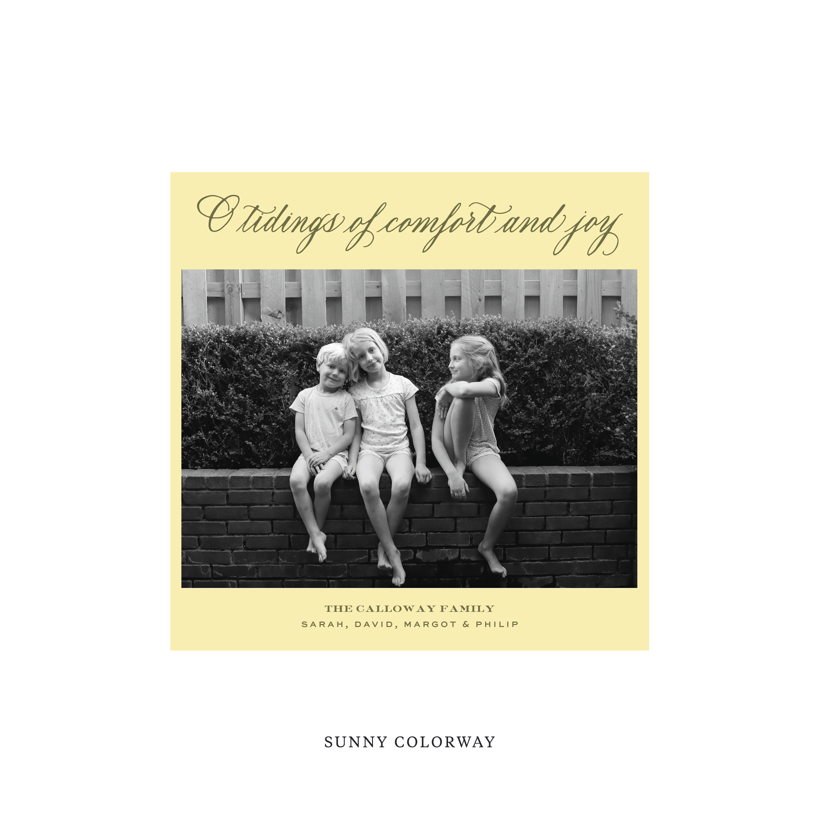 Calloway Flat Print Holiday Card, Square