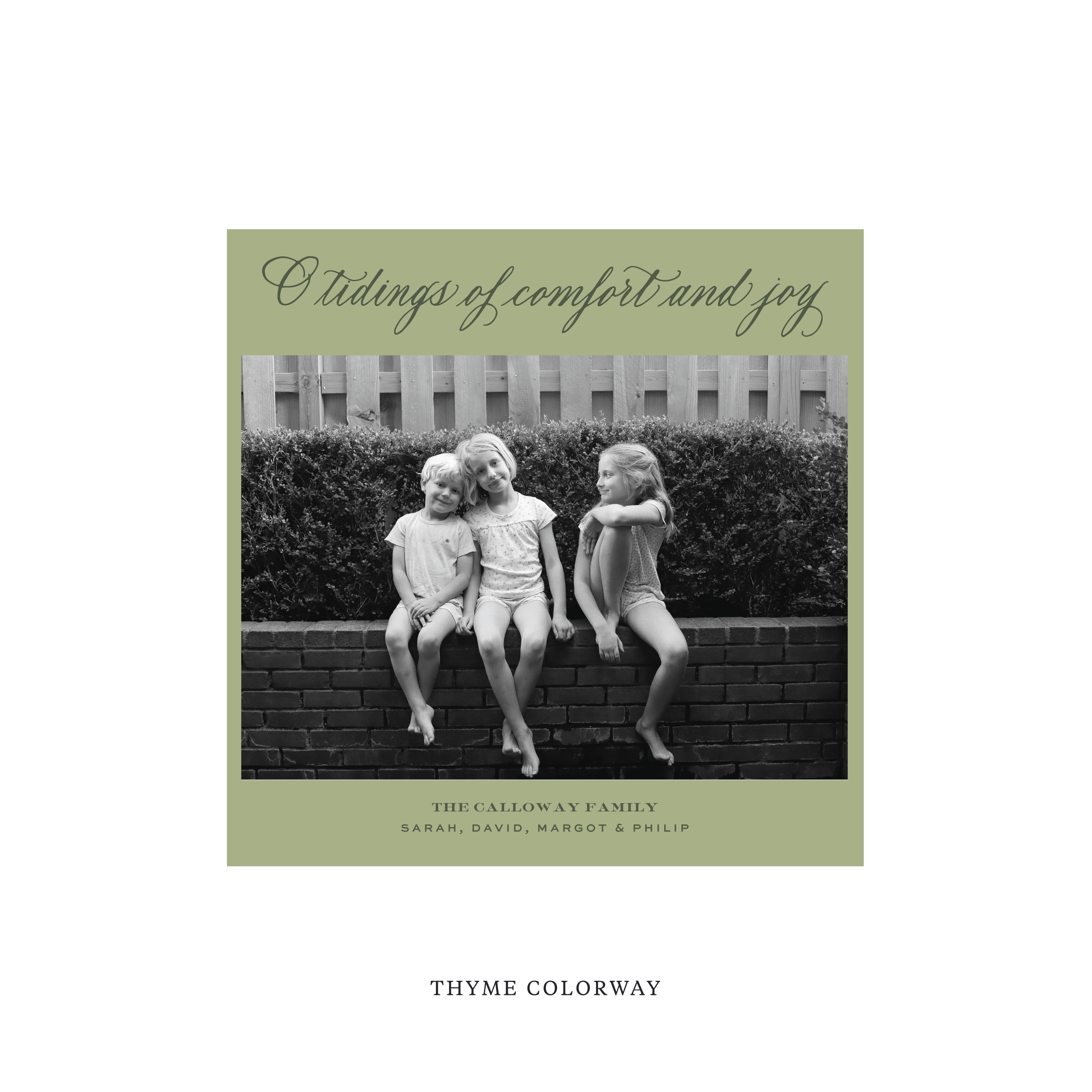 Calloway Flat Print Holiday Card, Square