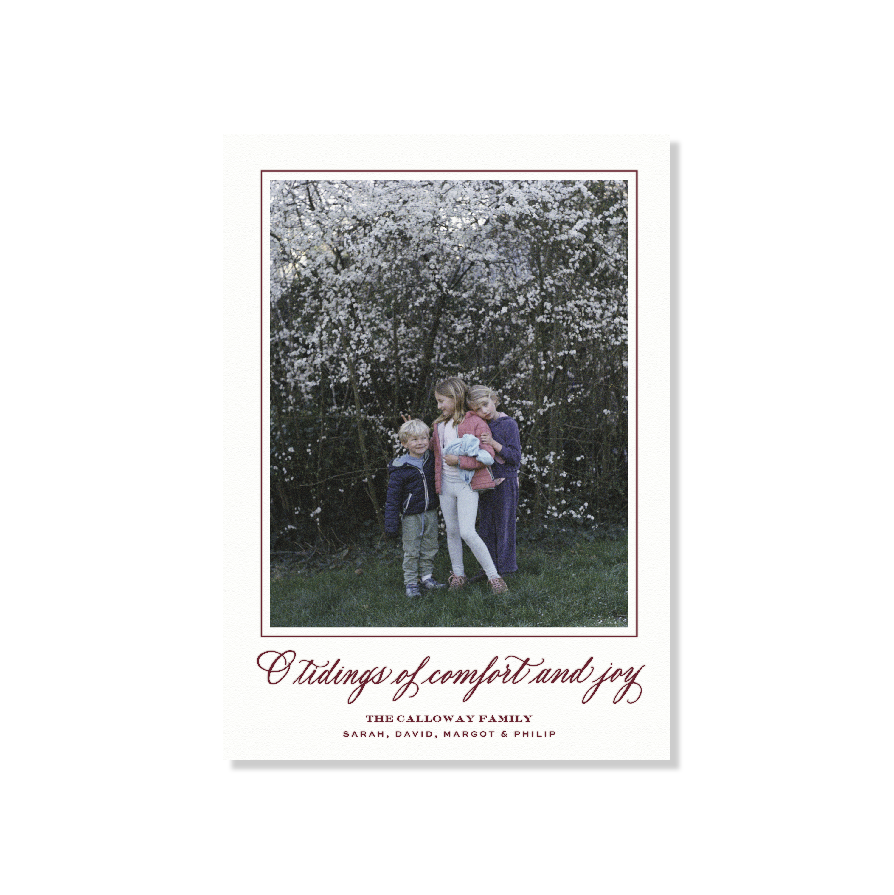 Calloway Letterpress Holiday Card, Large (White Paper)