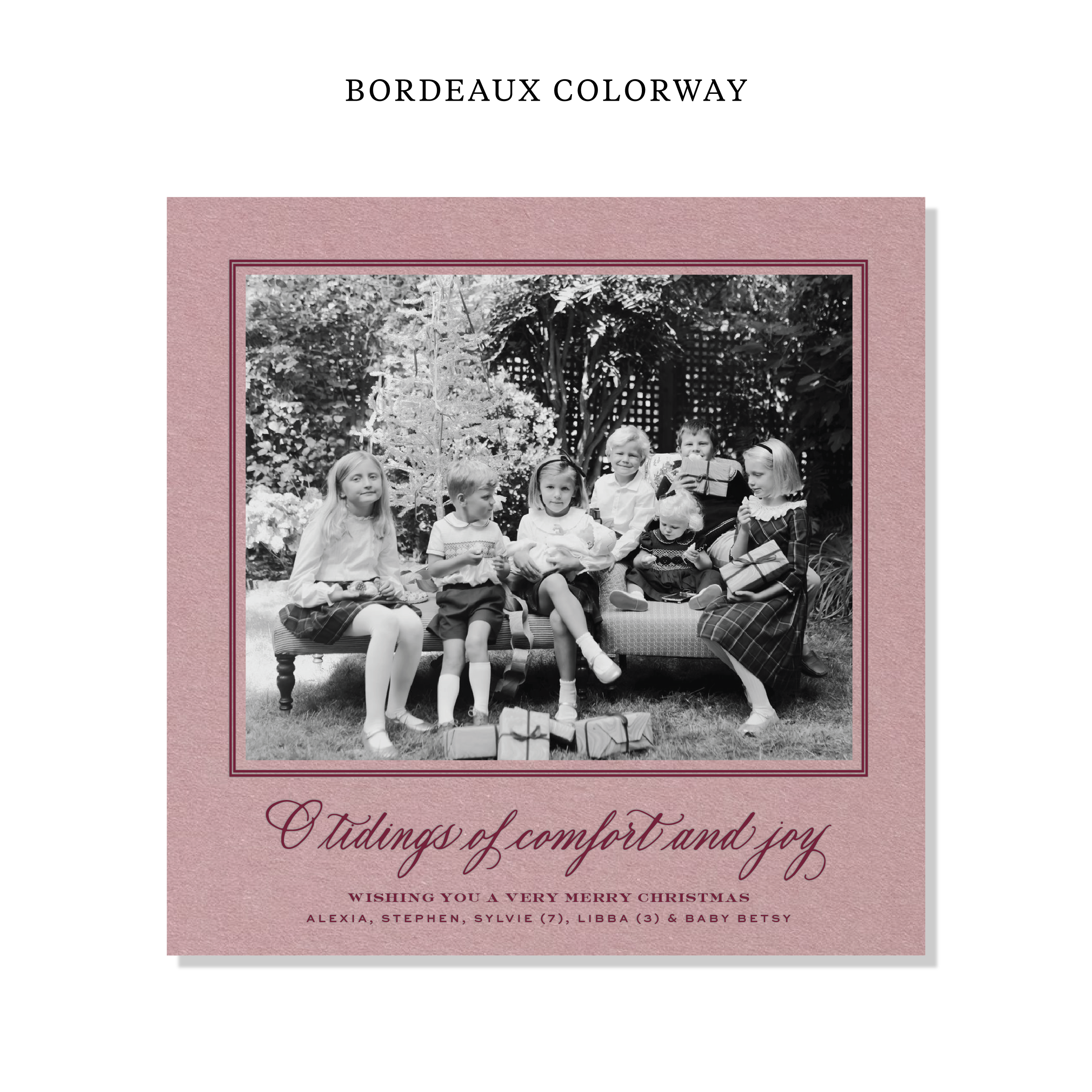 Calloway Letterpress Holiday Card, Large Square (Colored Paper)
