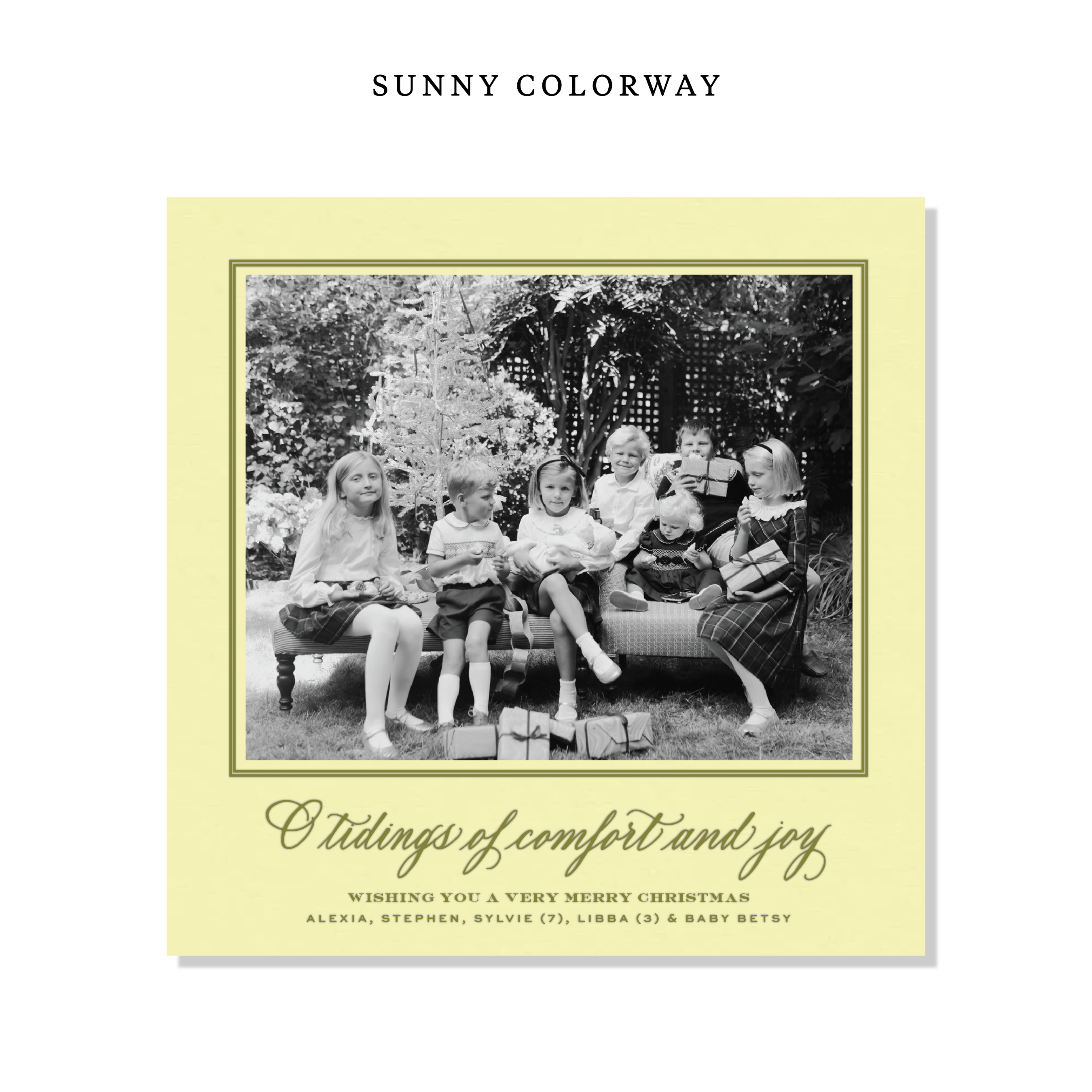 Calloway Letterpress Holiday Card, Large Square (Colored Paper)