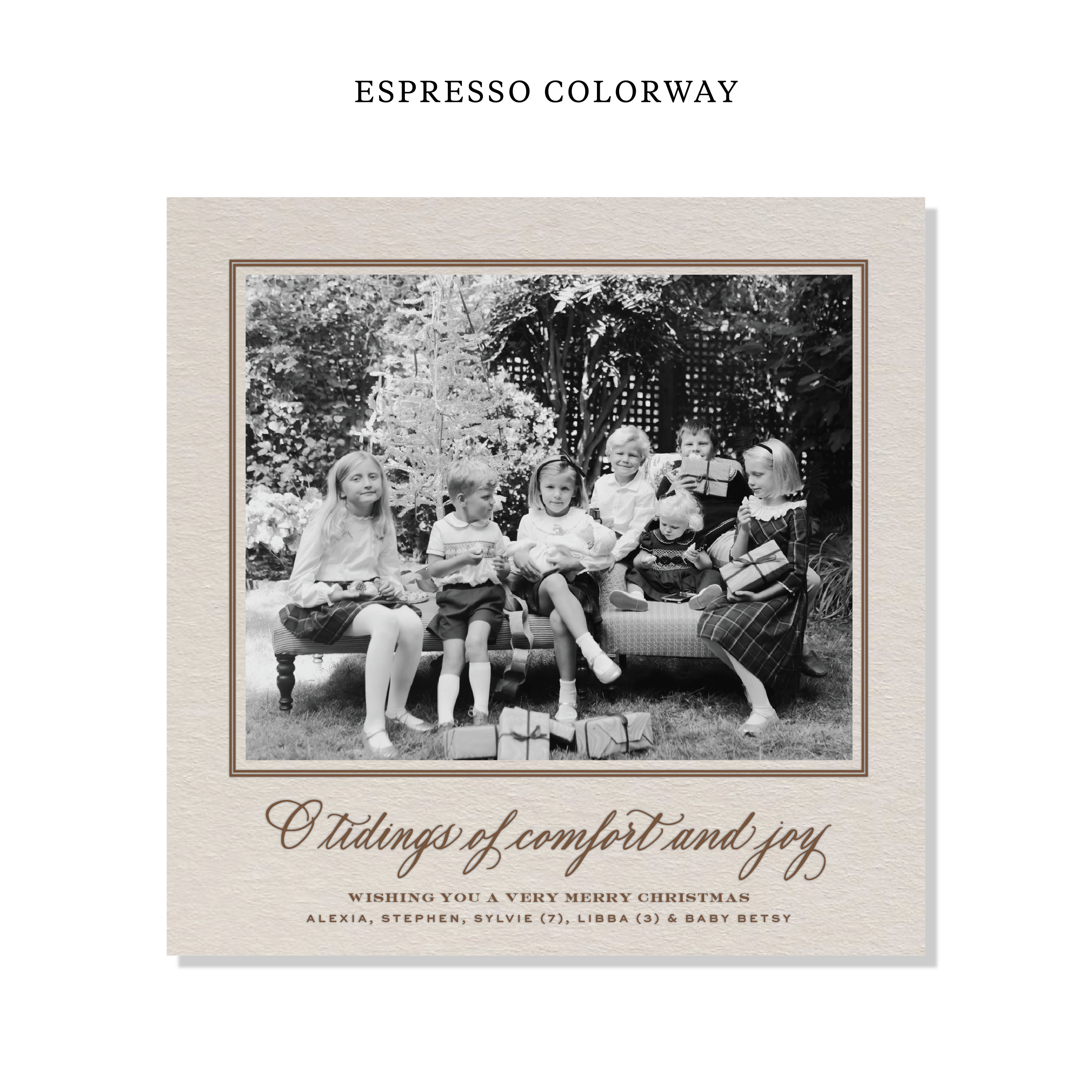 Calloway Letterpress Holiday Card, Large Square (Colored Paper)