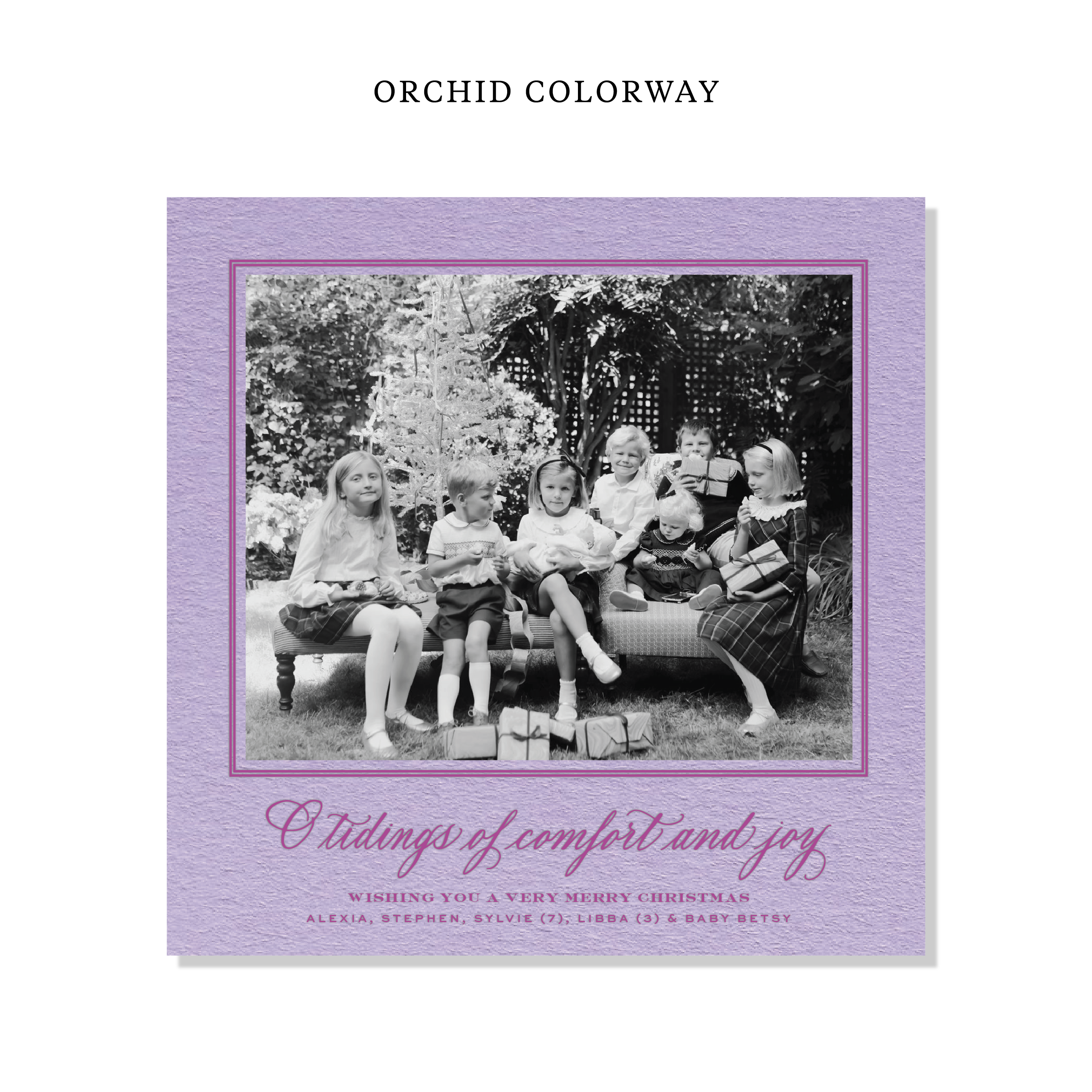 Calloway Letterpress Holiday Card, Large Square (Colored Paper)