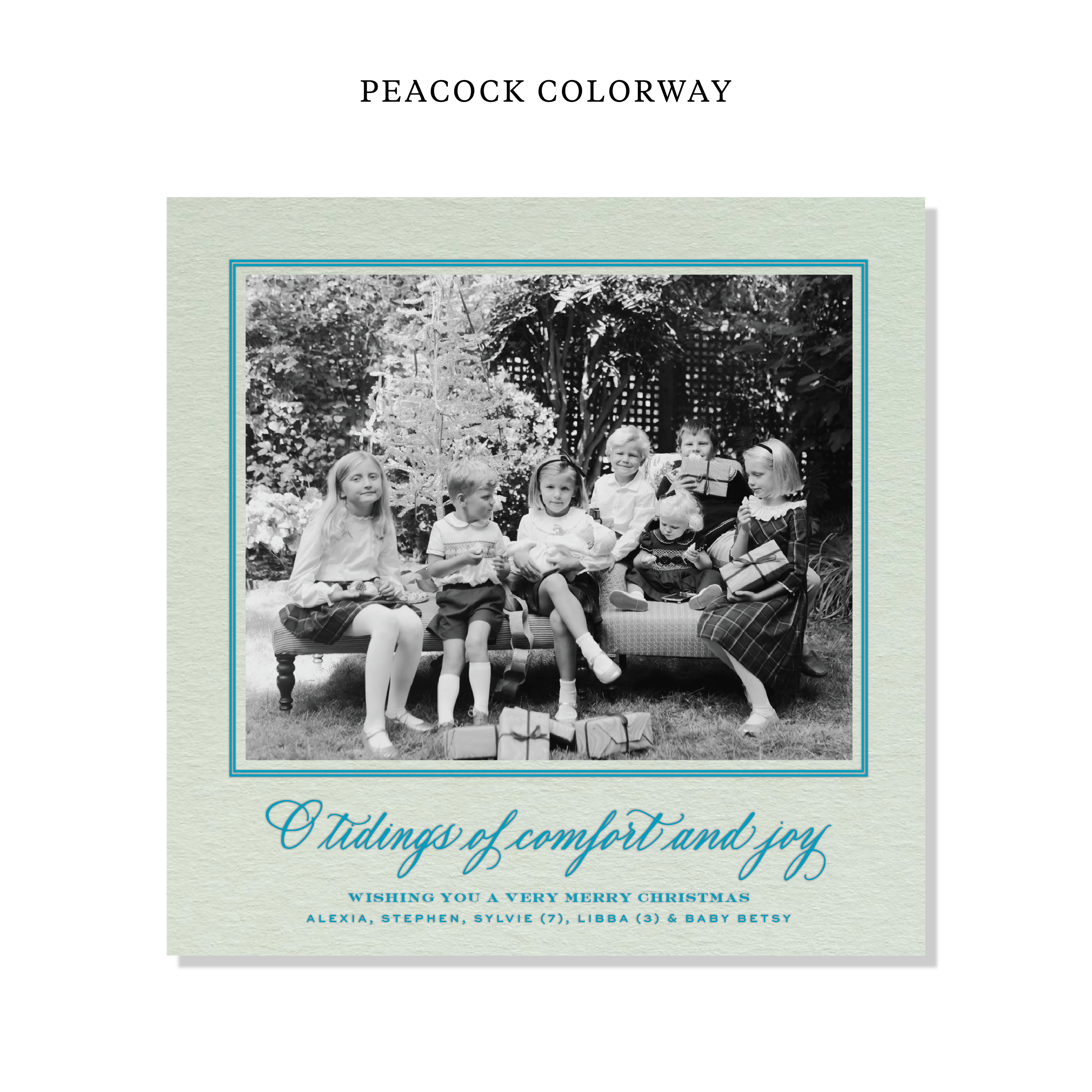 Calloway Letterpress Holiday Card, Large Square (Colored Paper)