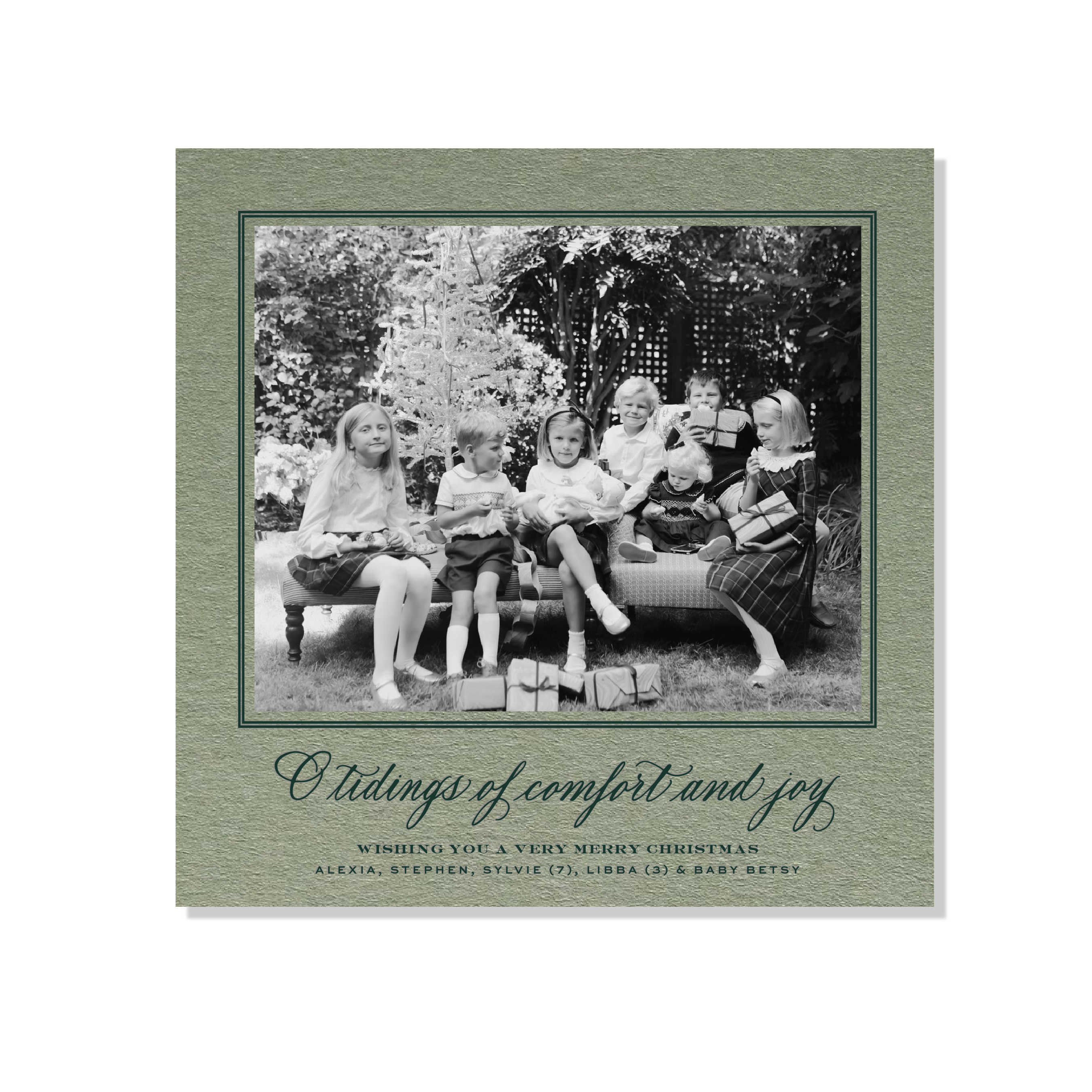 Calloway Letterpress Holiday Card, Large Square (Colored Paper)