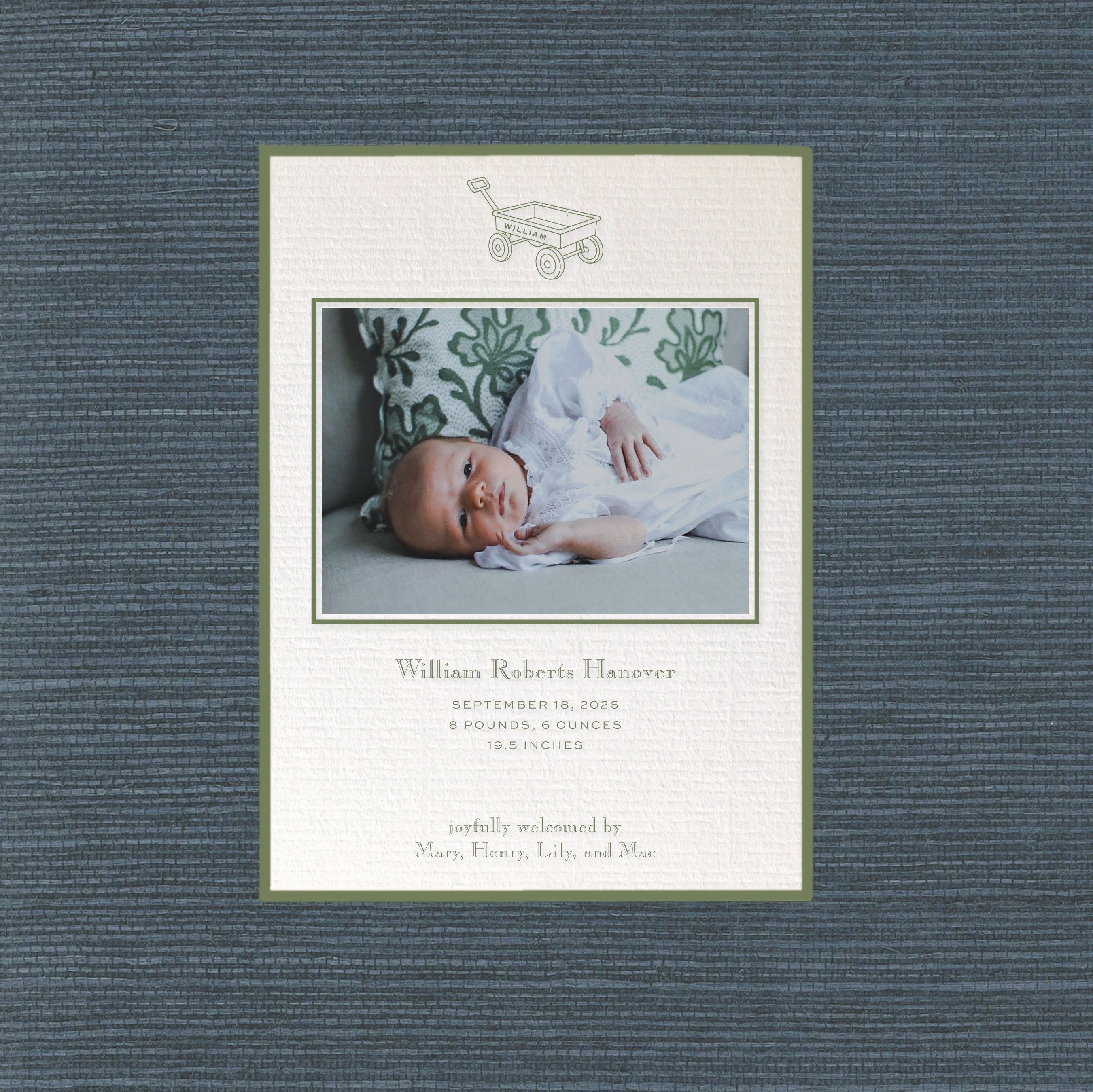 Camden Motif Photo Birth Announcement