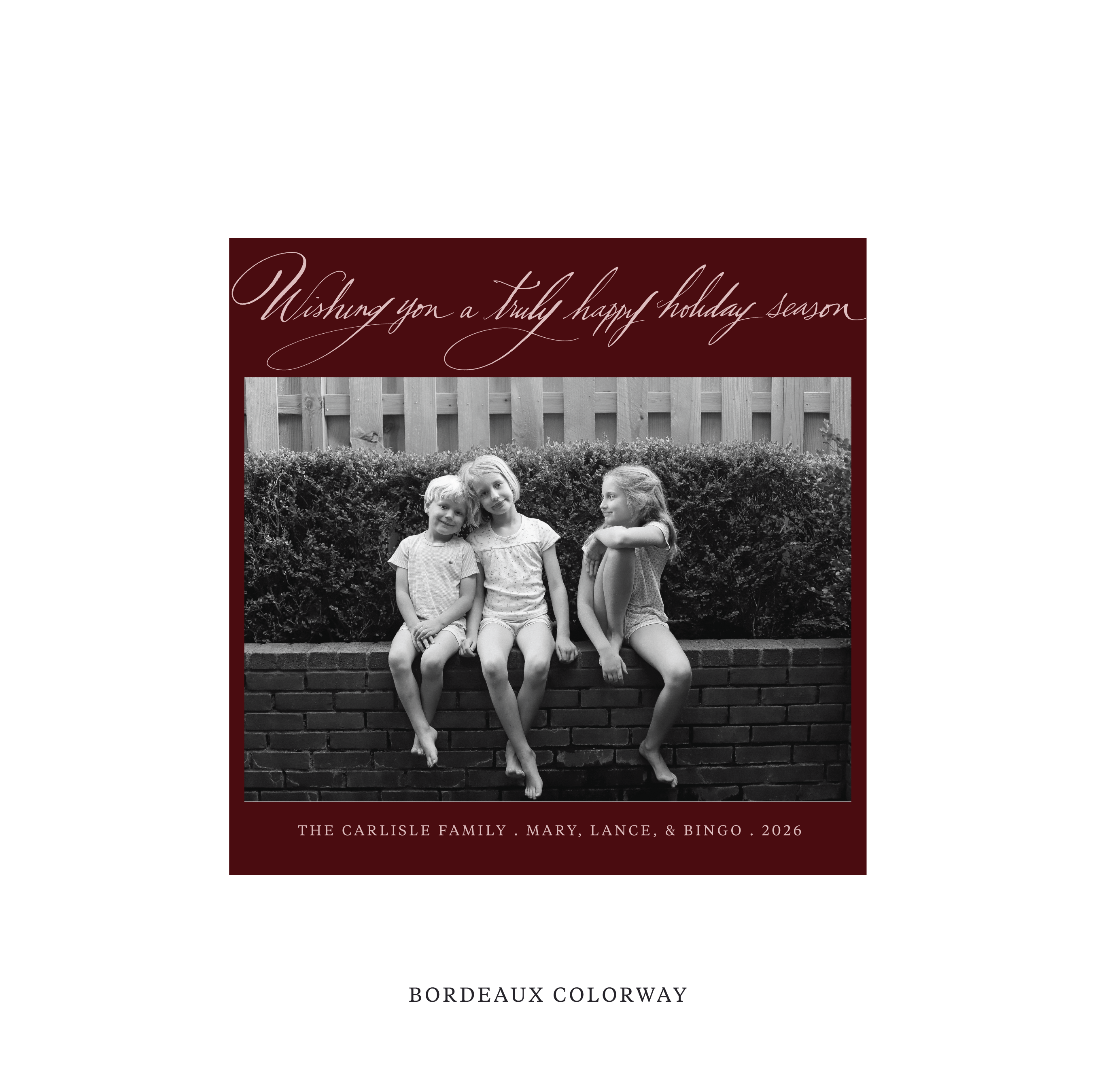 Carlisle Classic Flat Print Holiday Card, Square