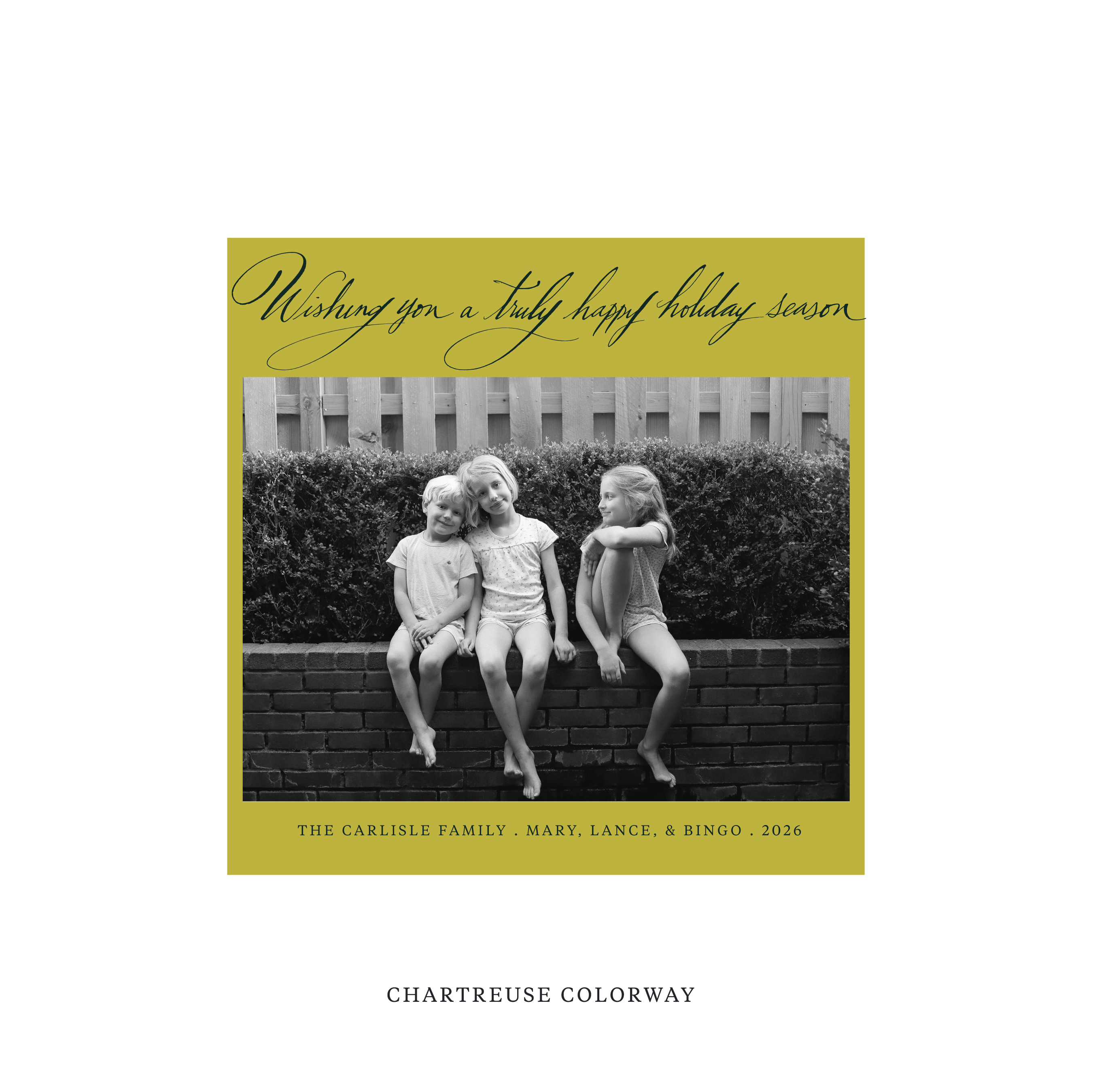 Carlisle Classic Flat Print Holiday Card, Square