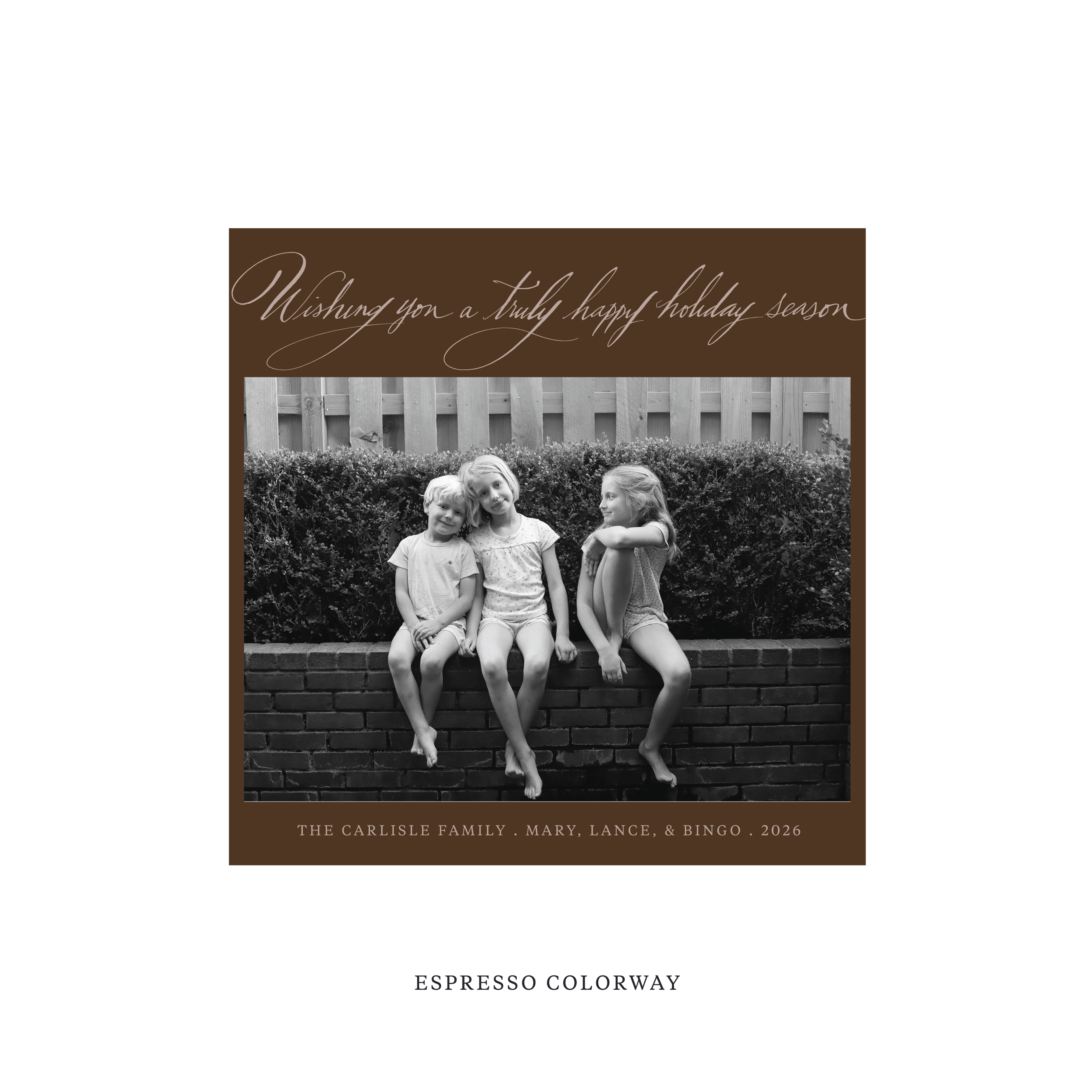 Carlisle Classic Flat Print Holiday Card, Square
