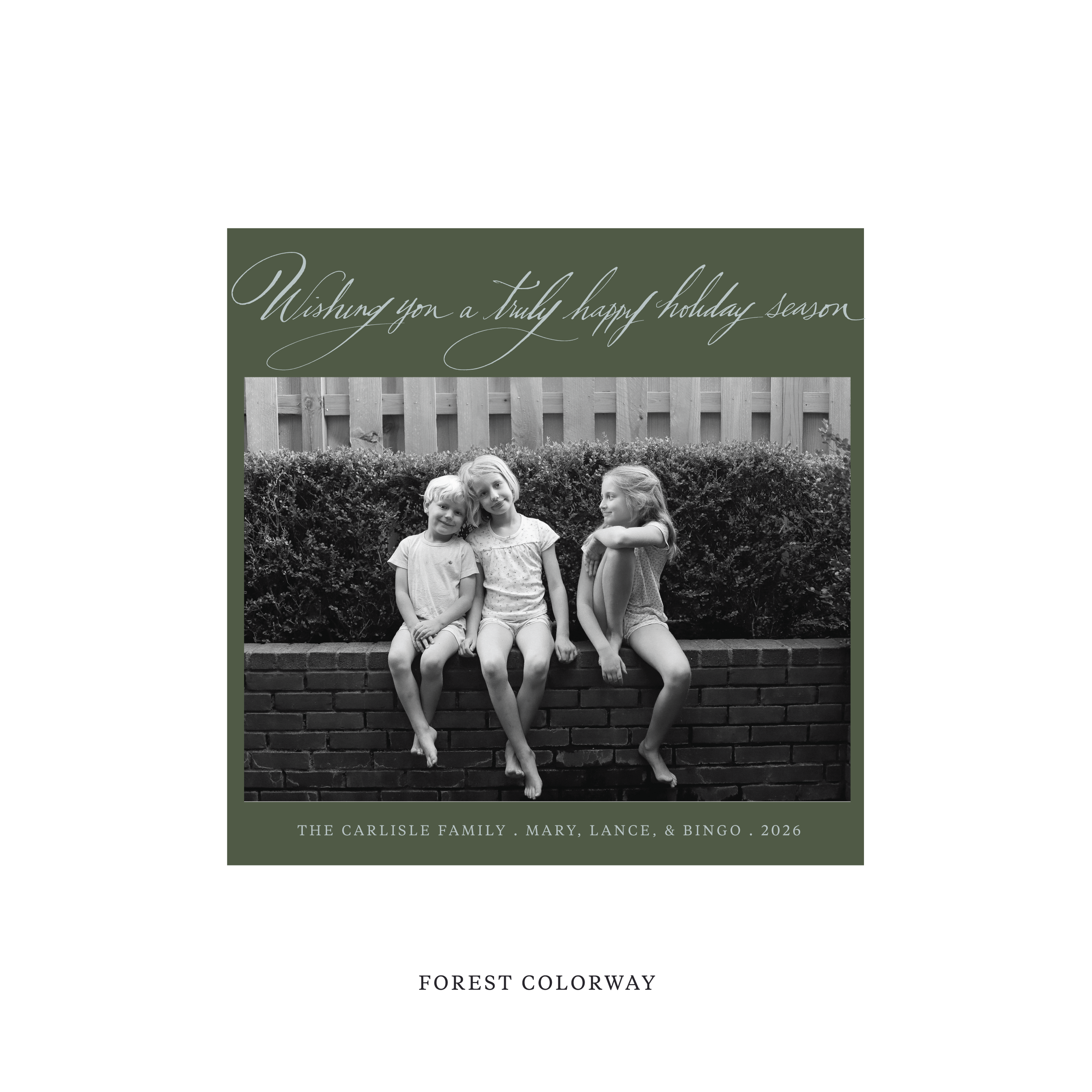 Carlisle Classic Flat Print Holiday Card, Square