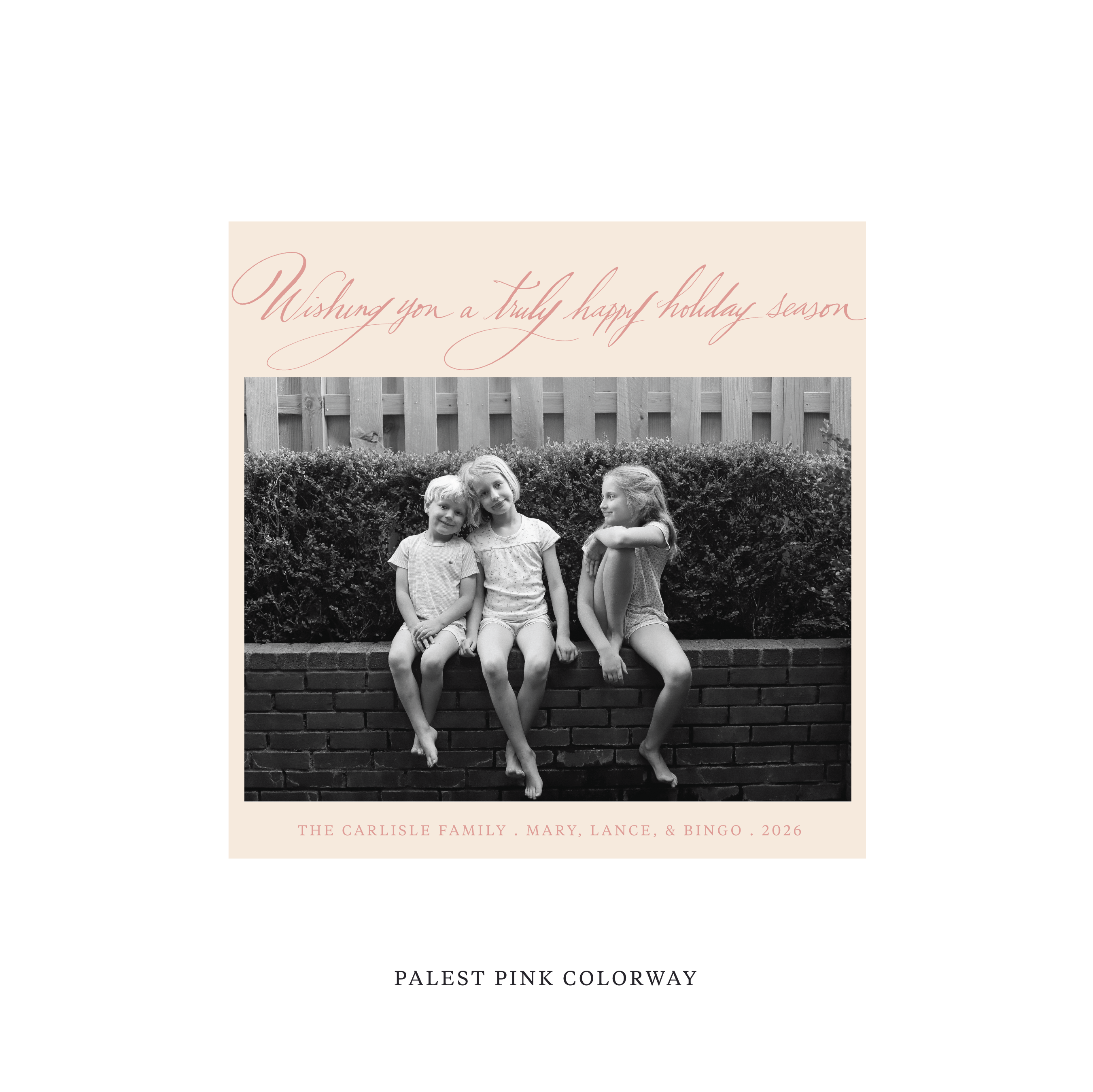 Carlisle Classic Flat Print Holiday Card, Square
