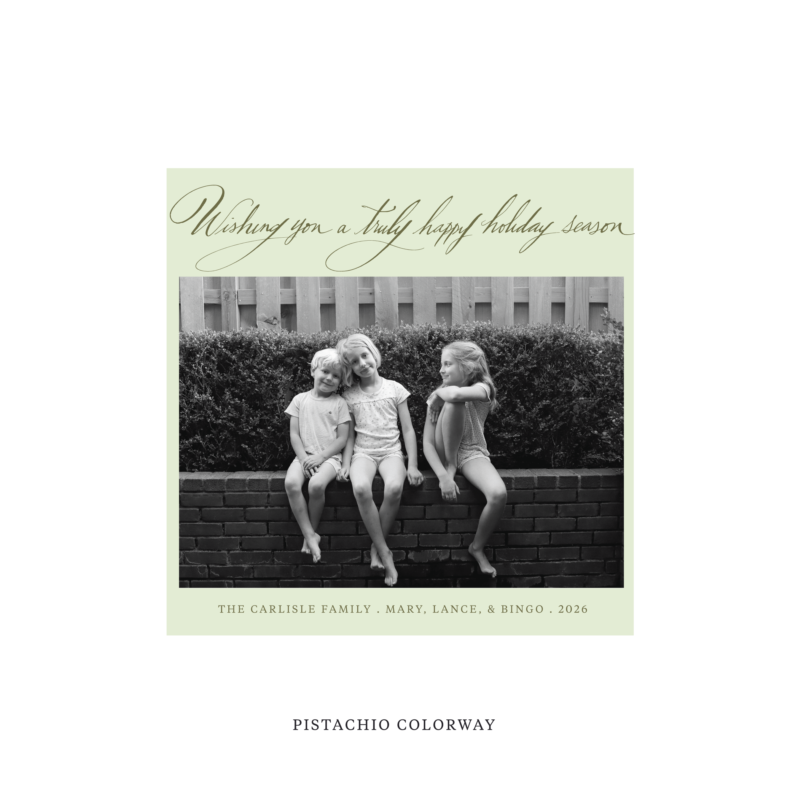 Carlisle Classic Flat Print Holiday Card, Square