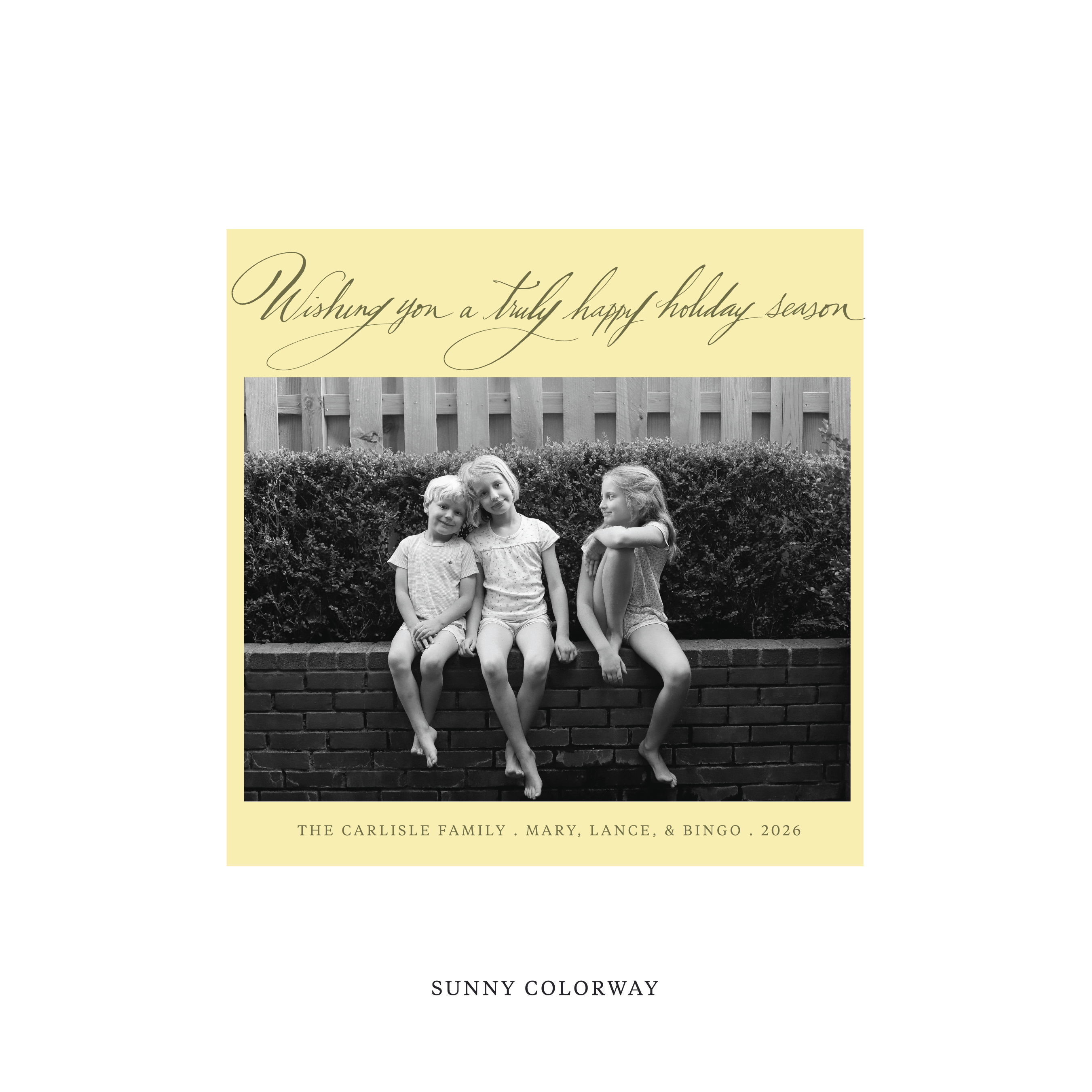 Carlisle Classic Flat Print Holiday Card, Square