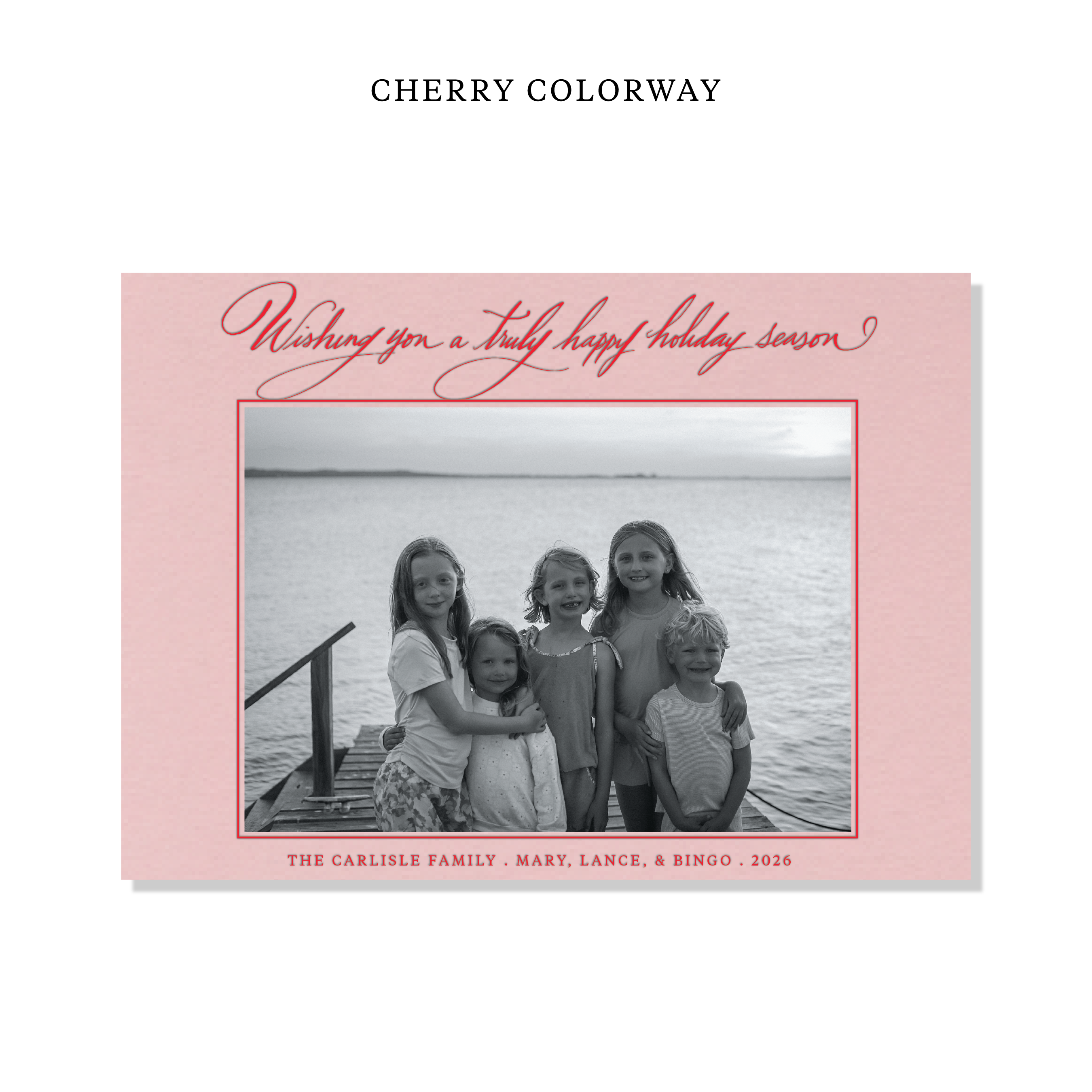 Carlisle Letterpress Holiday Card, Large (Colored Paper)
