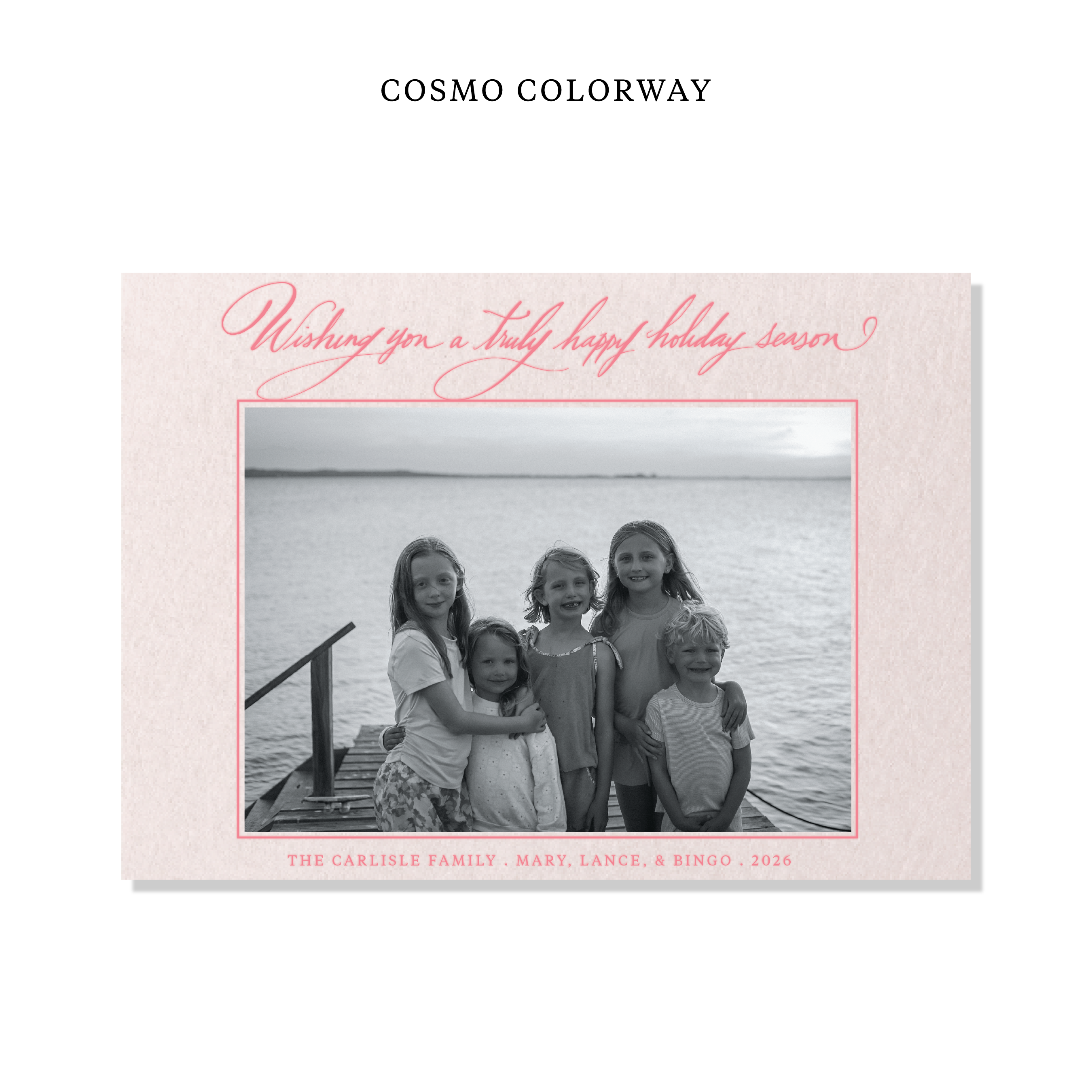Carlisle Letterpress Holiday Card, Large (Colored Paper)